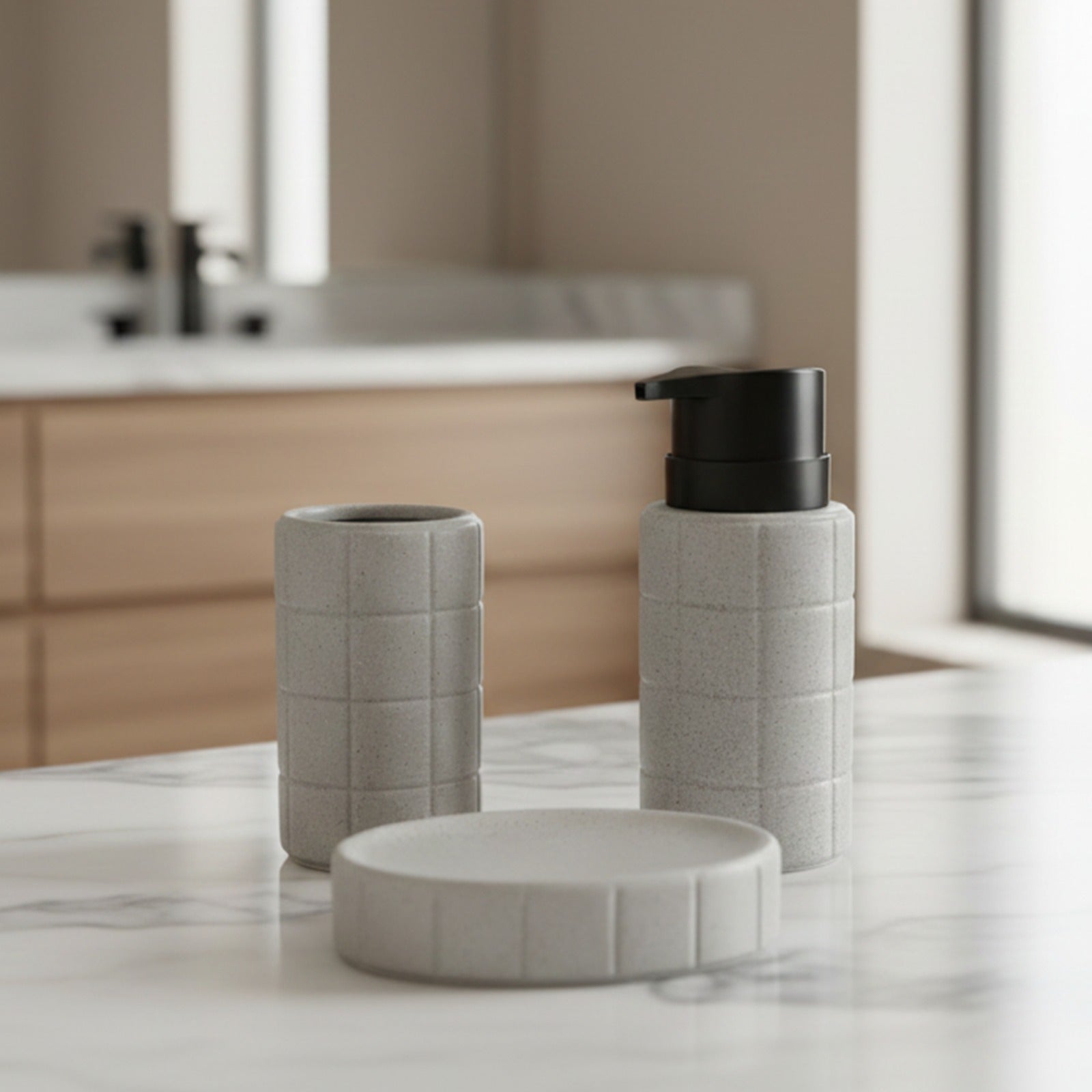 Noirstone Bath Set - Grey