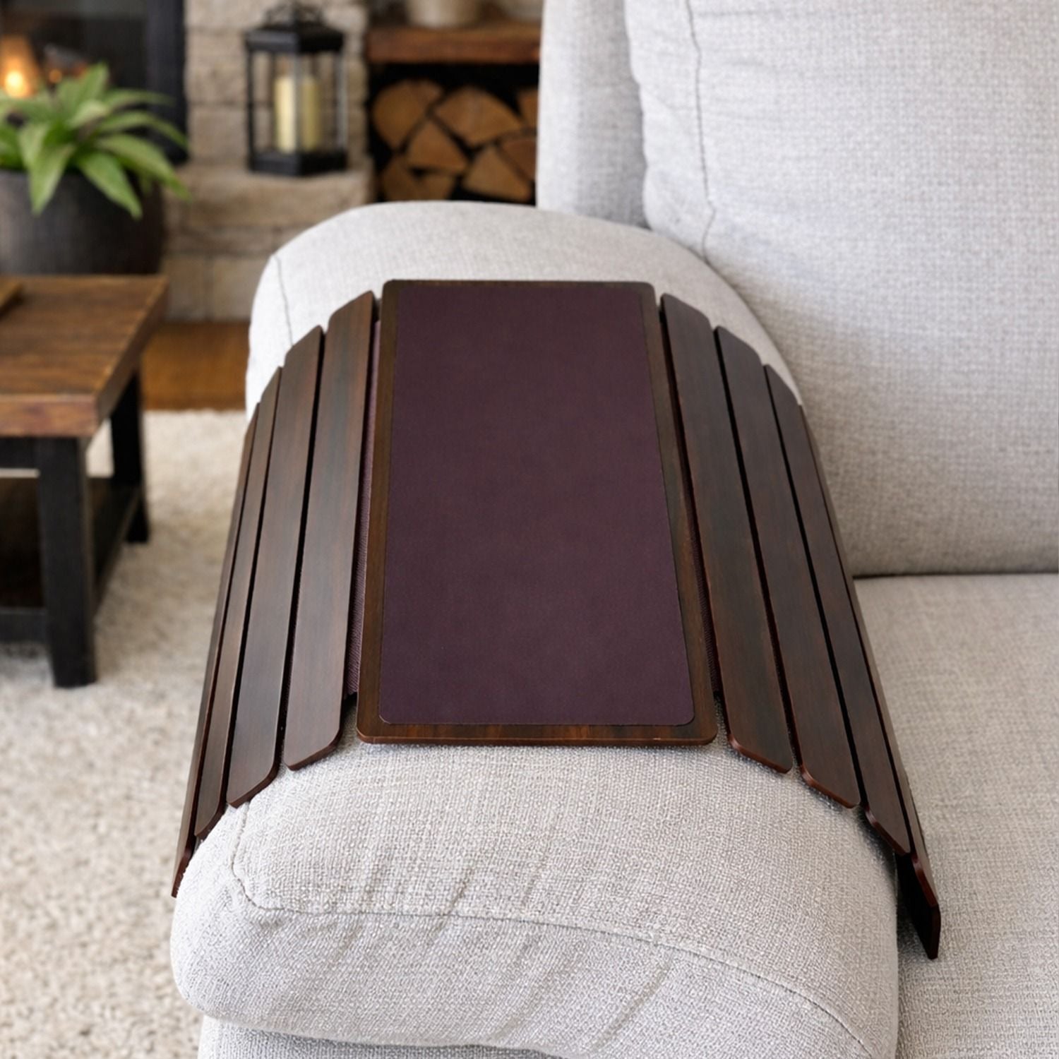 Sofa Arm Rest - Walnut