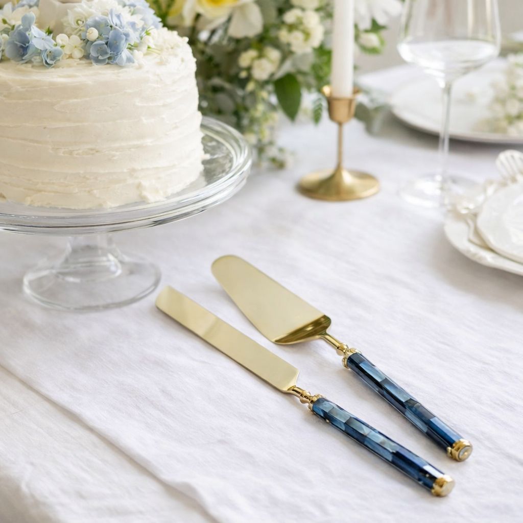 Mother of Pearl Cake Set - Gold