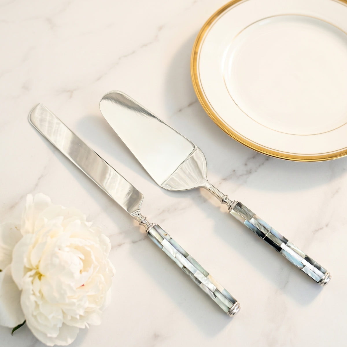 Mother of Pearl Cake Set - Nickel