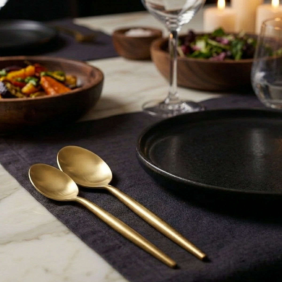 Luxe Brass-Finish Dinner Spoon