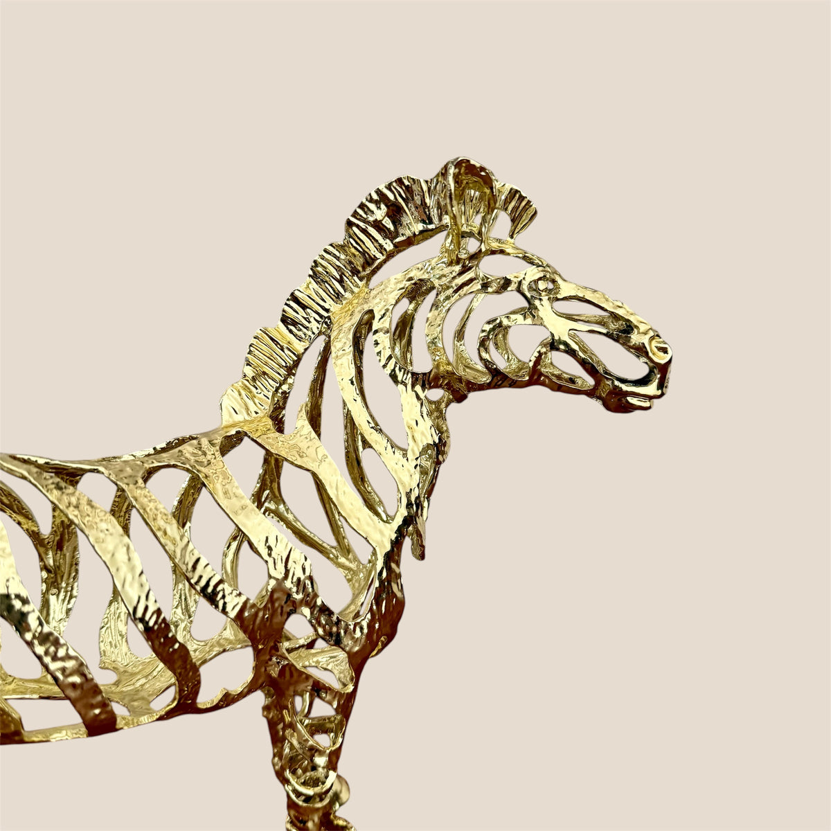 Gilded Stride Zebra Sculpture