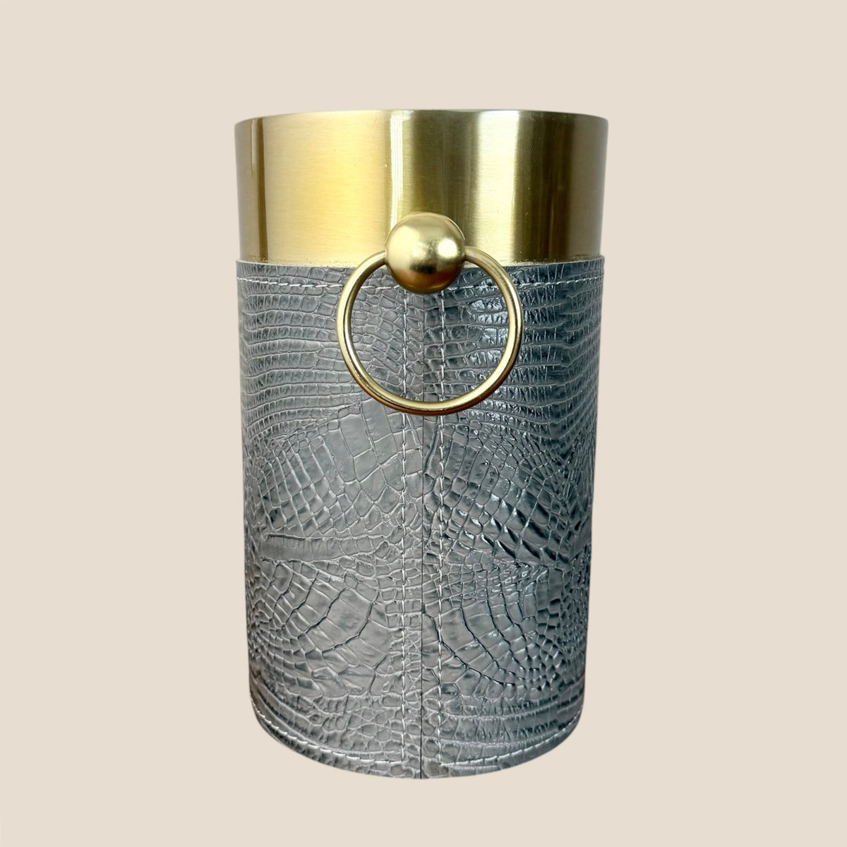 Croco Leather Wine Chiller - Grey