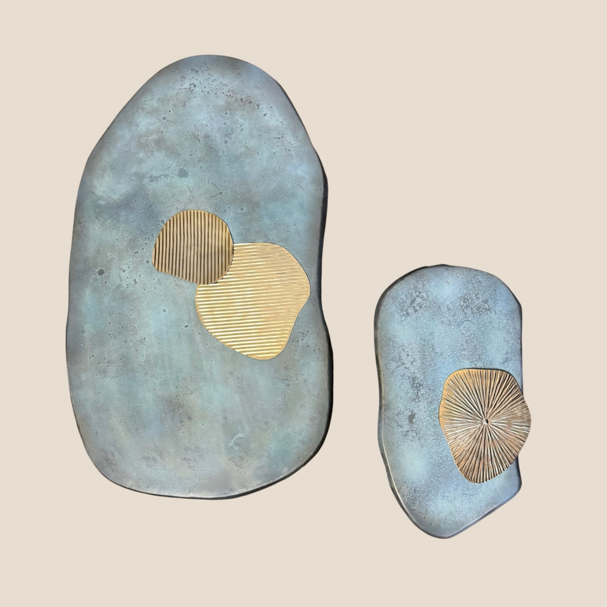 Green Patina Eclipse Wall Decor Pair