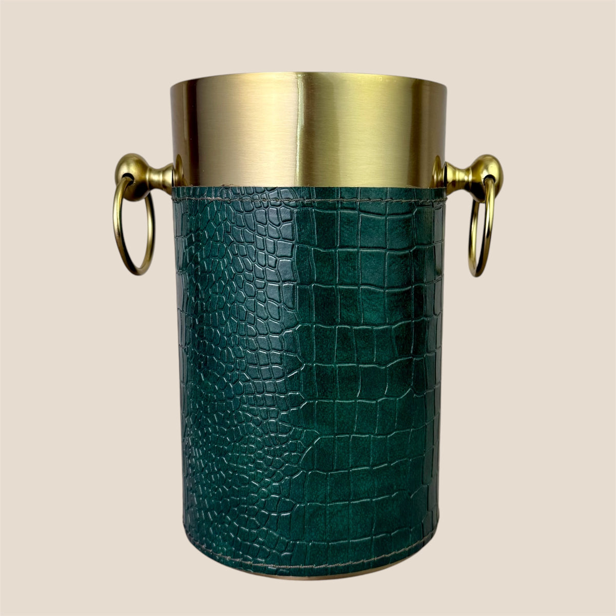 Croco Leather Wine Chiller - Deep Green