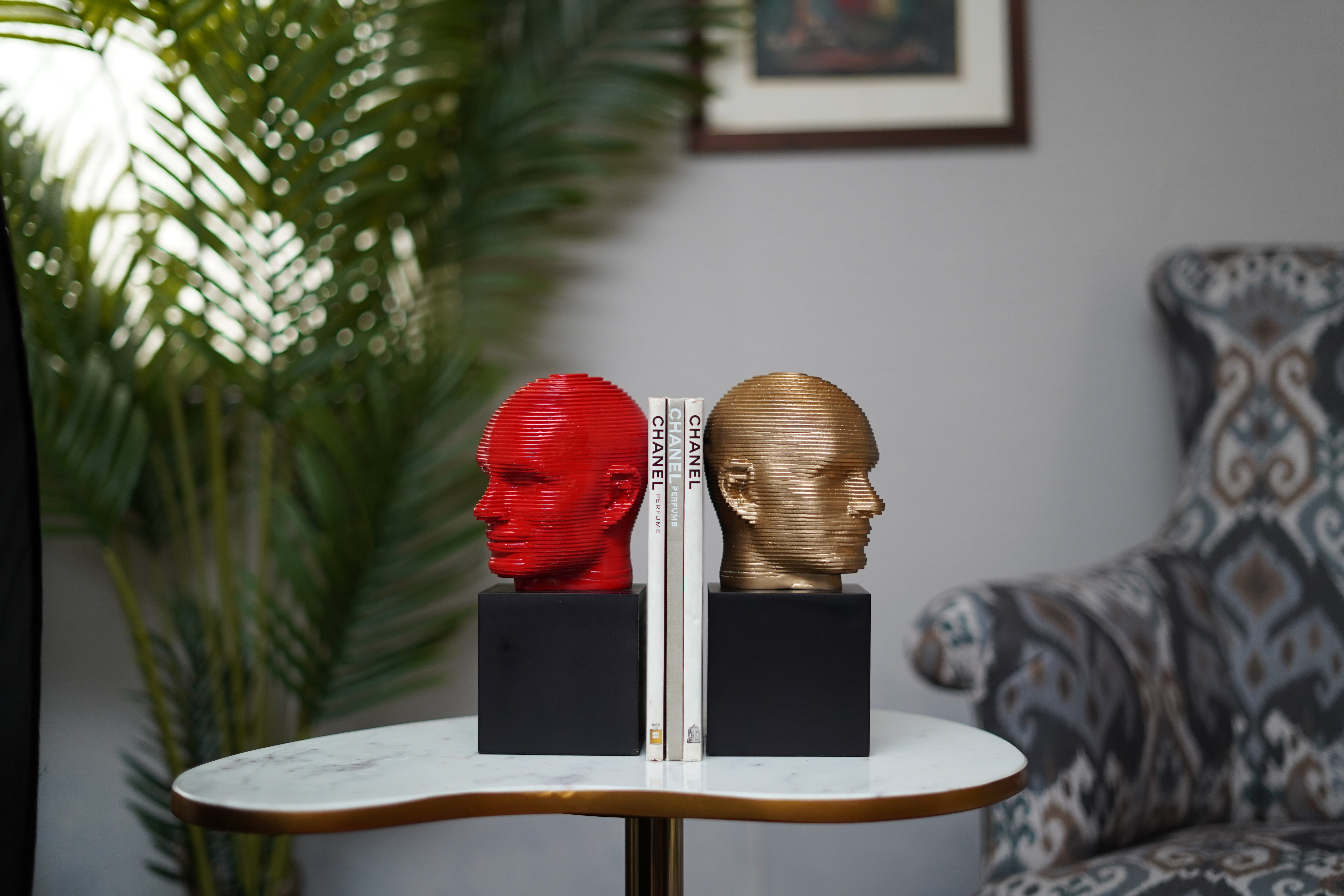 Vibrant Visage Pop Sculpture - Red