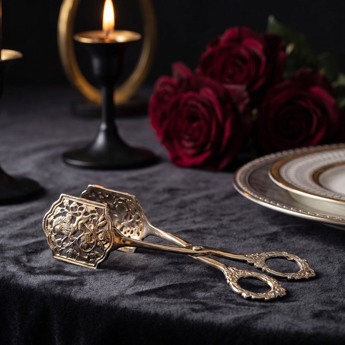 Regal Filigree Brass Pastry Tong
