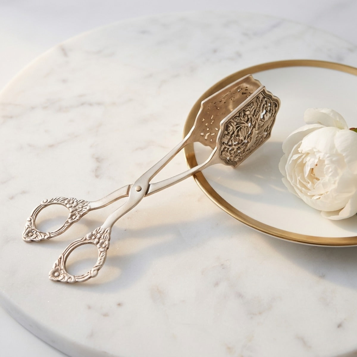 Regal Filigree Silver Pastry Tong
