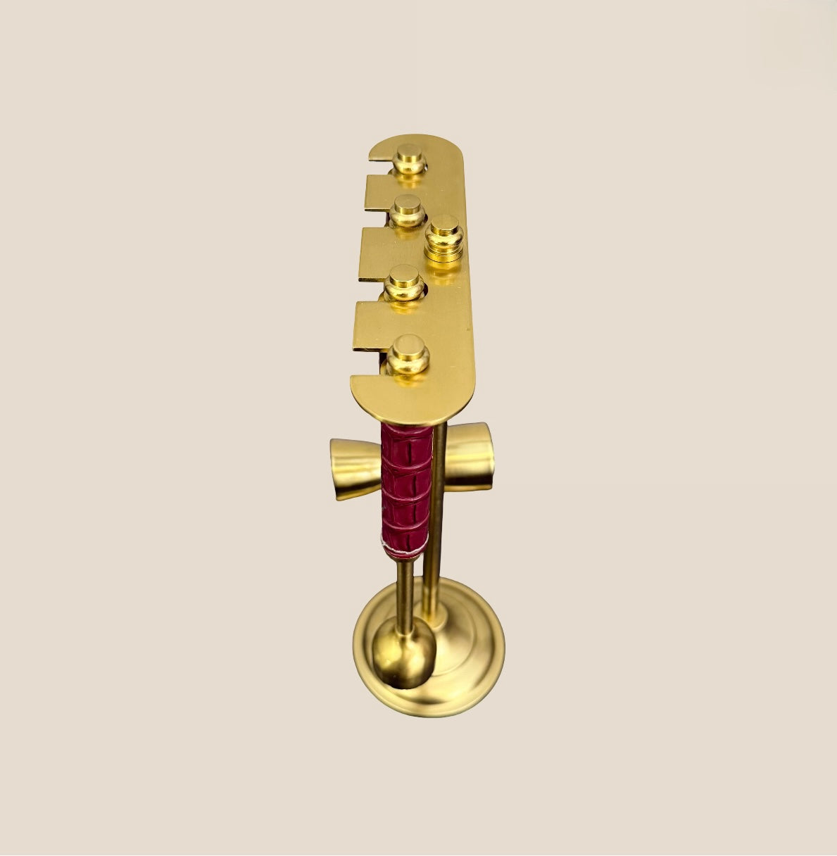 Croco Leather Bar Tools on Stand - Maroon