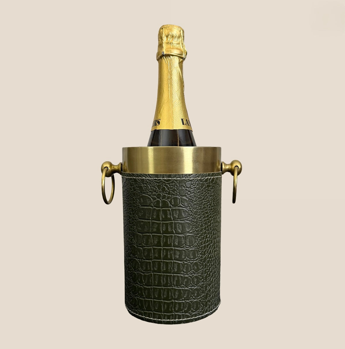 Croco Leather Wine Chiller _ Deep Green