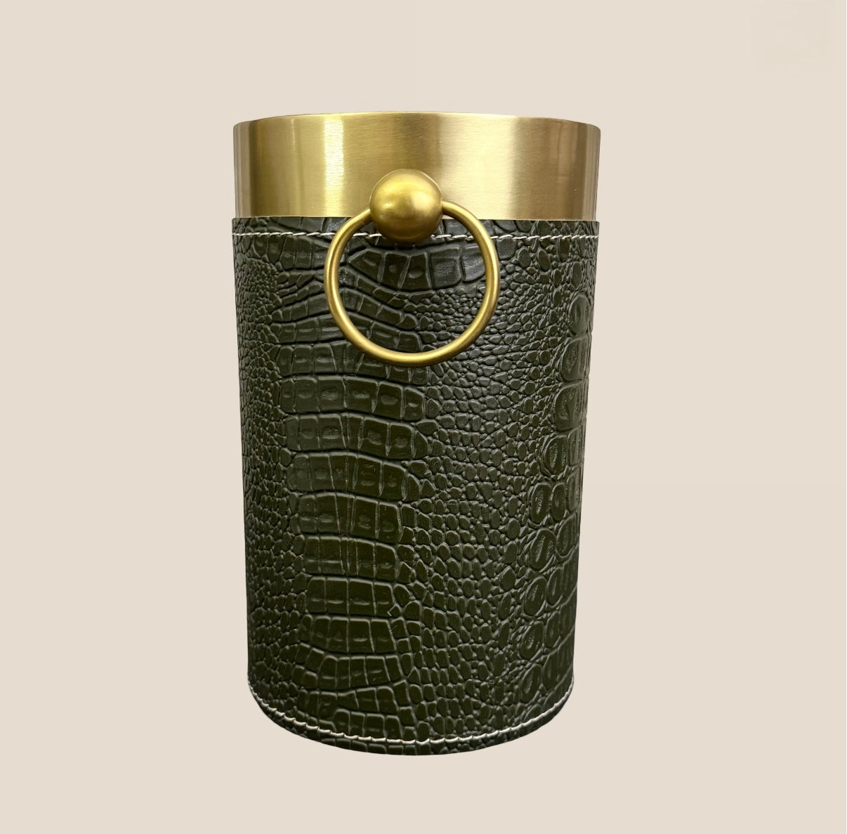 Croco Leather Wine Chiller _ Deep Green