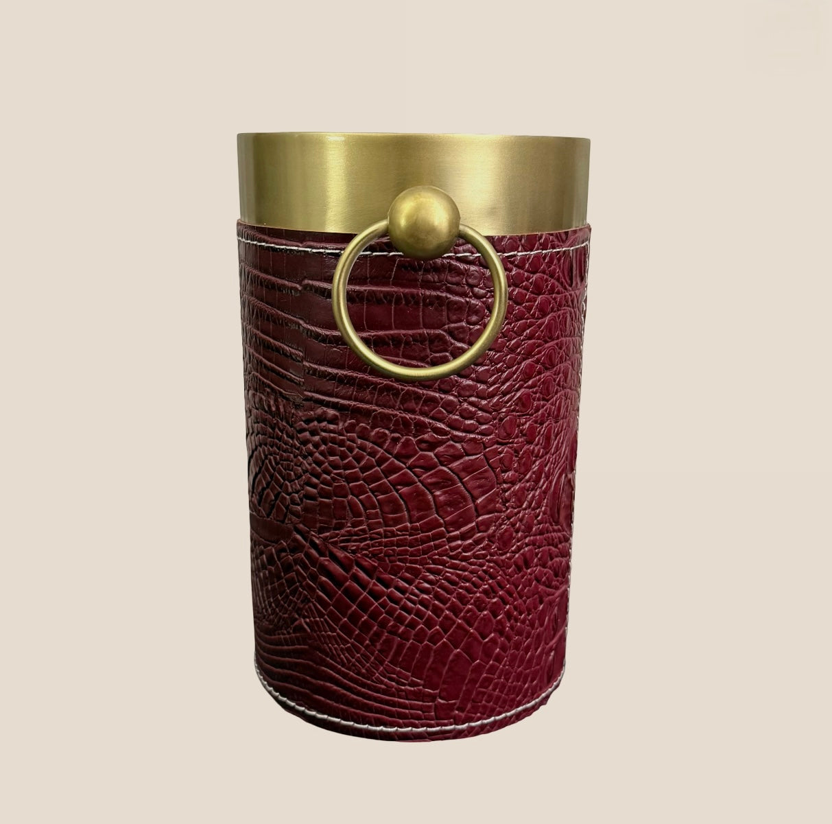 Croco Leather Wine Chiller _ Maroon