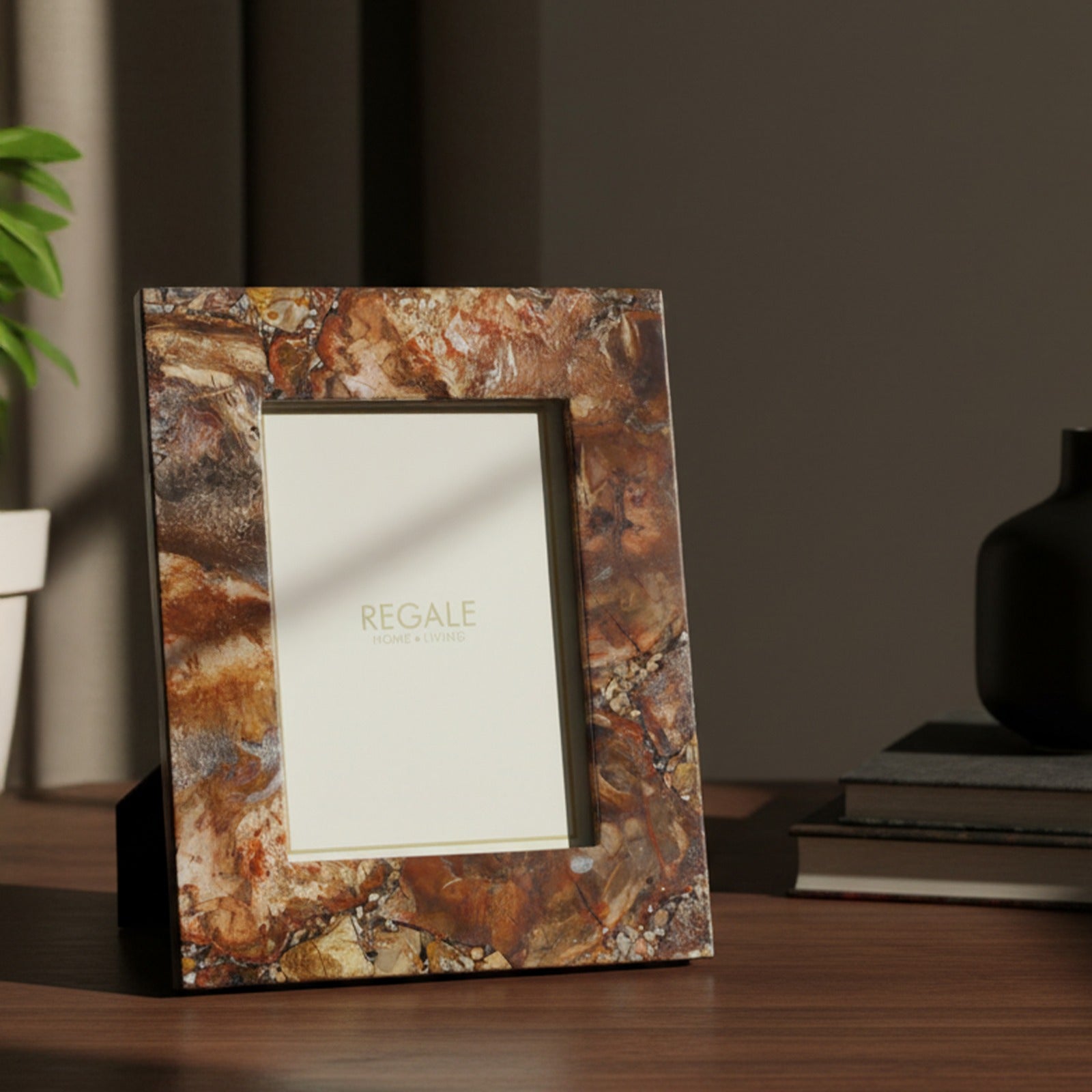 Petrified Wood Stone Photoframe