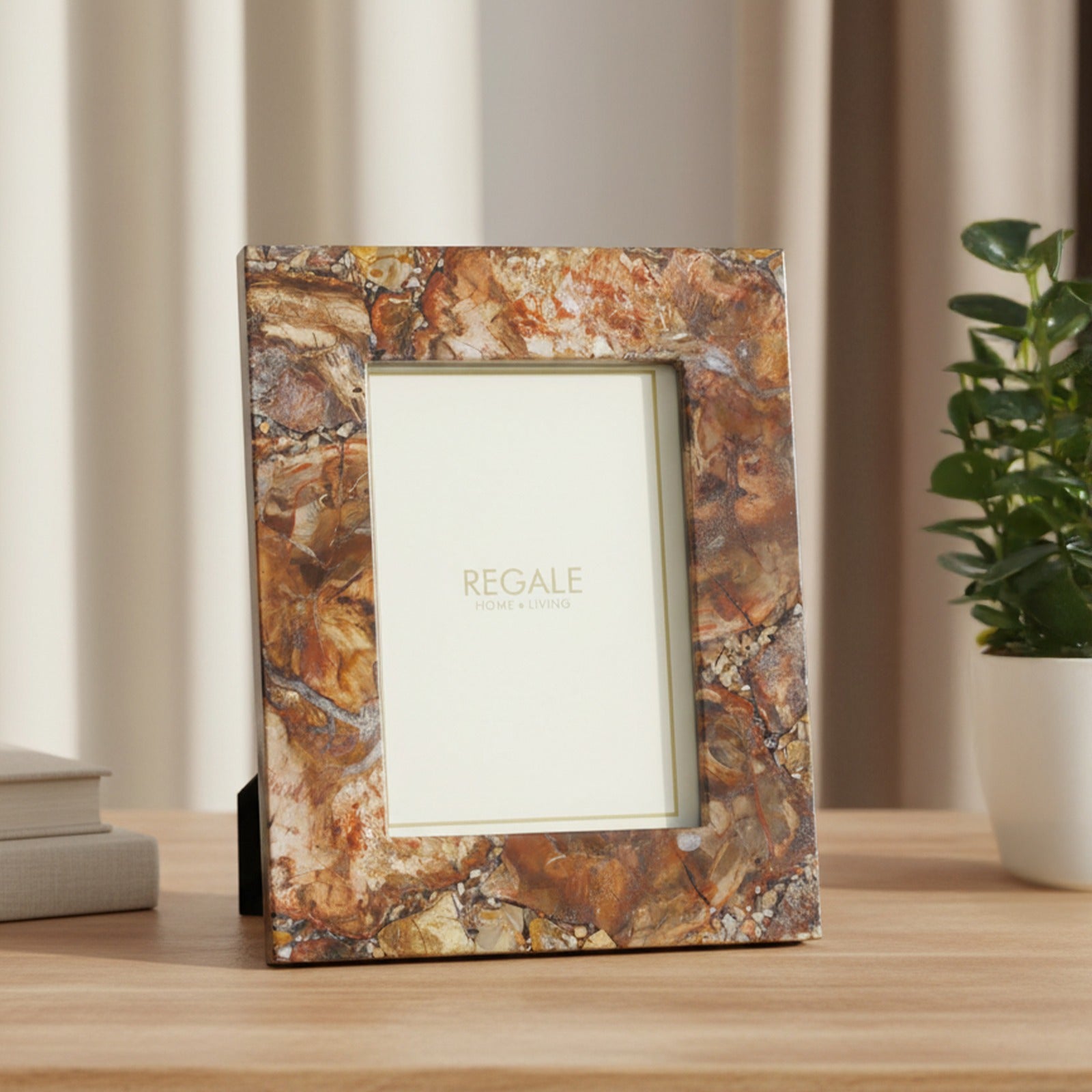 Petrified Wood Stone Photoframe