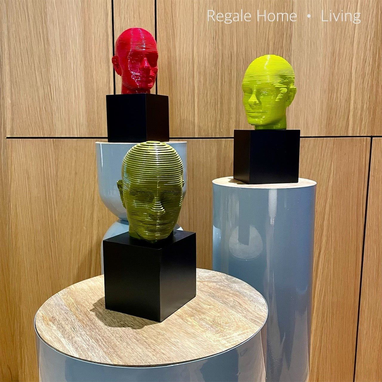 Vibrant Visage Pop Sculpture - Red