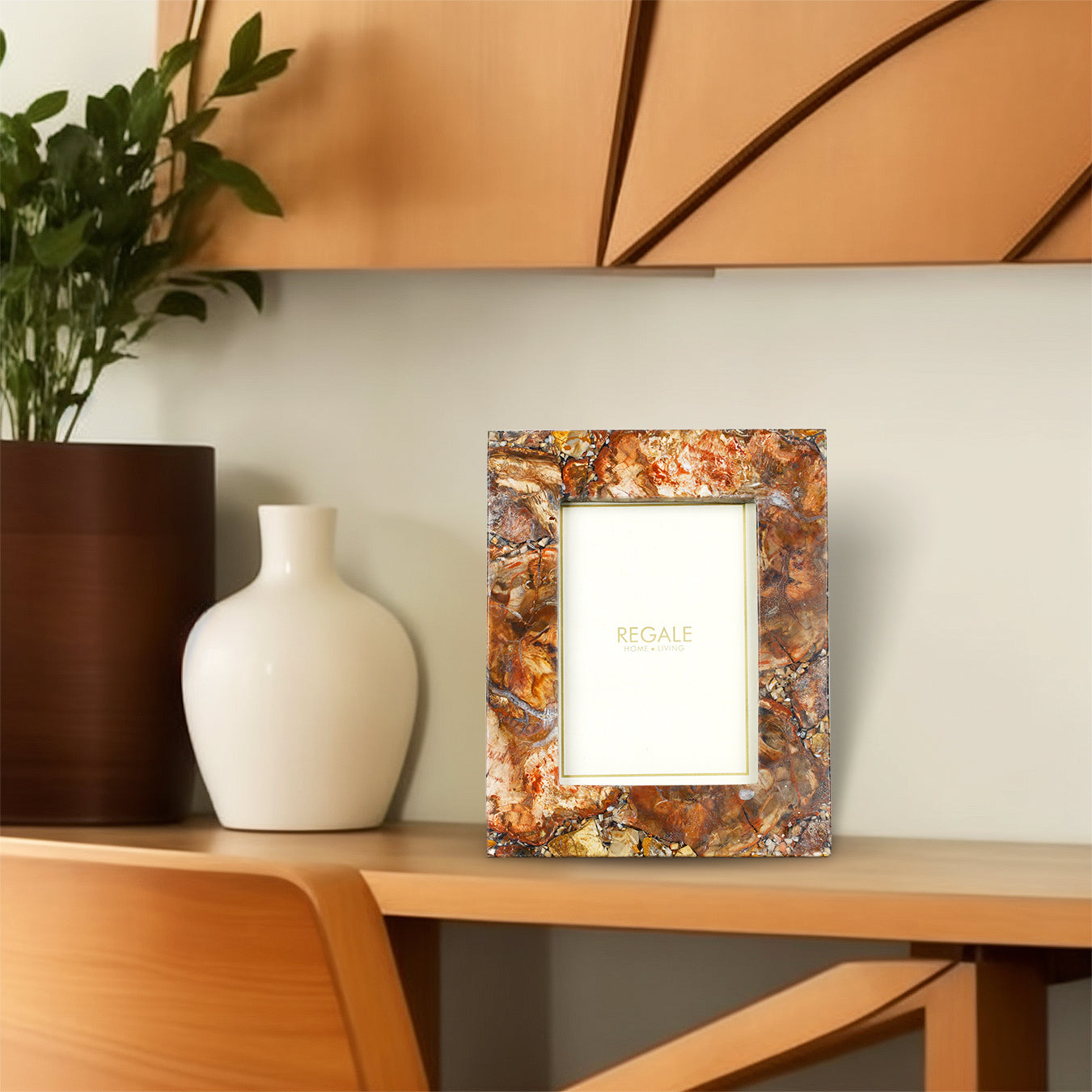 Petrified Wood Stone Photoframe