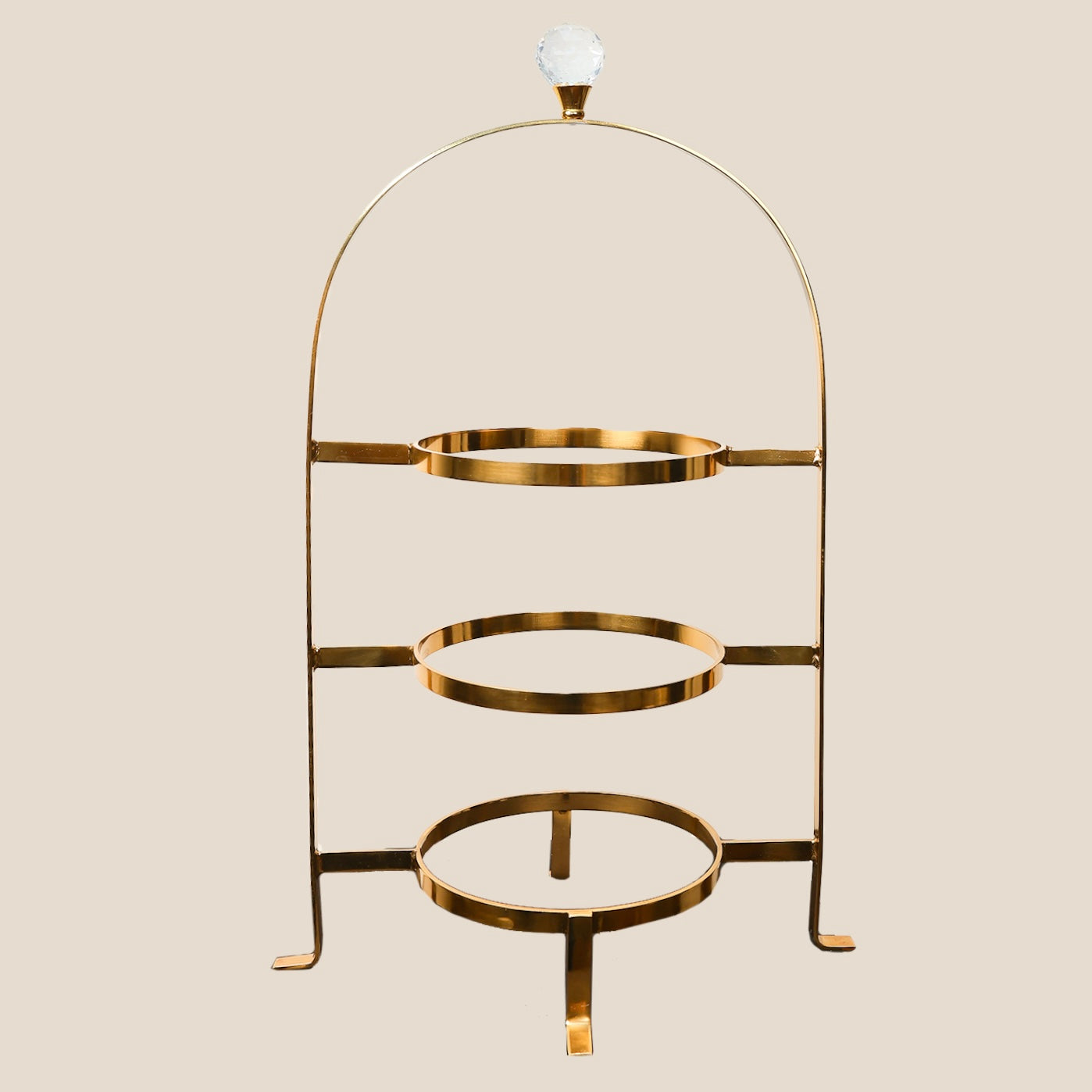 Gold Three-Tier Host Stand without plates - Large
