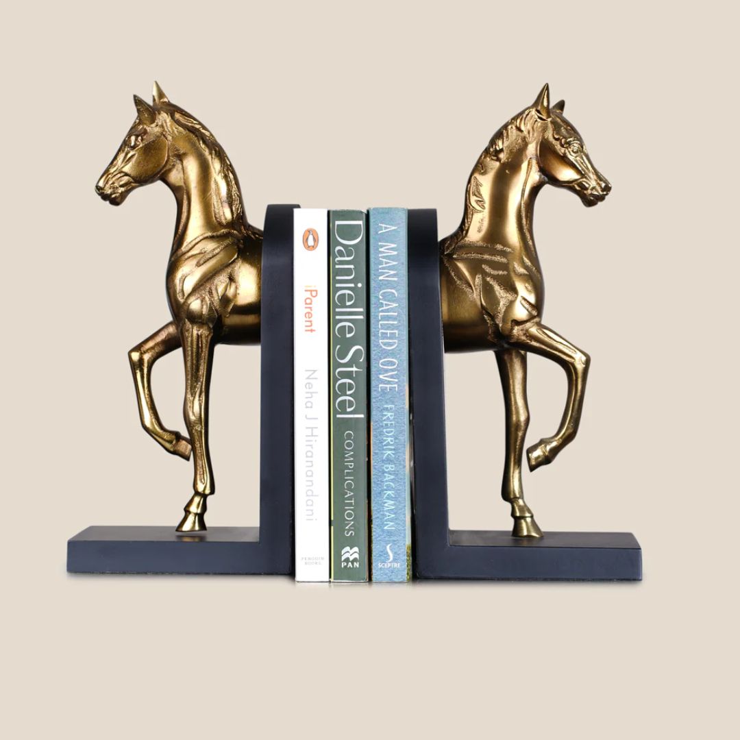 Horse Bookend Gold