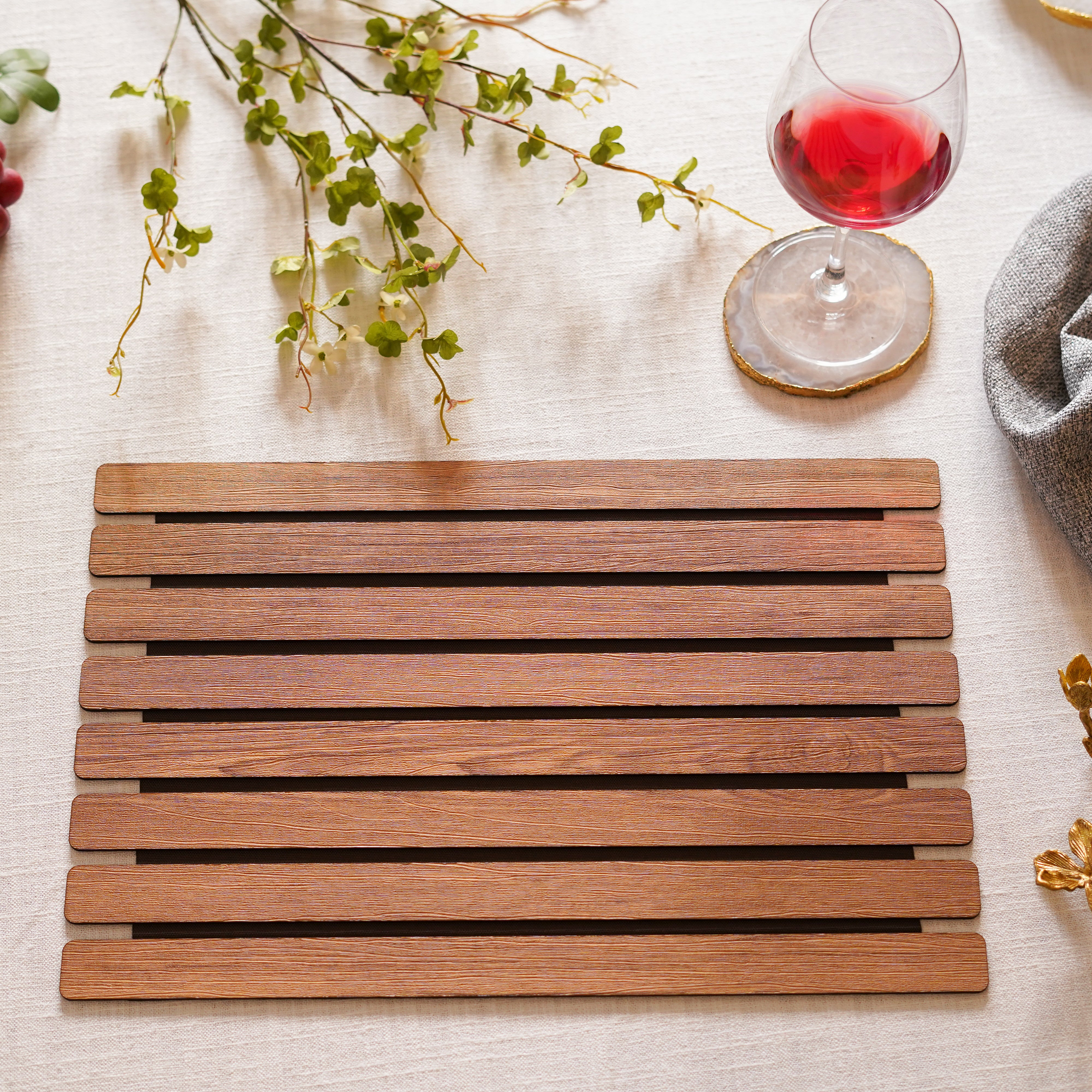 Slated Foldable Table Mats – Set of 2