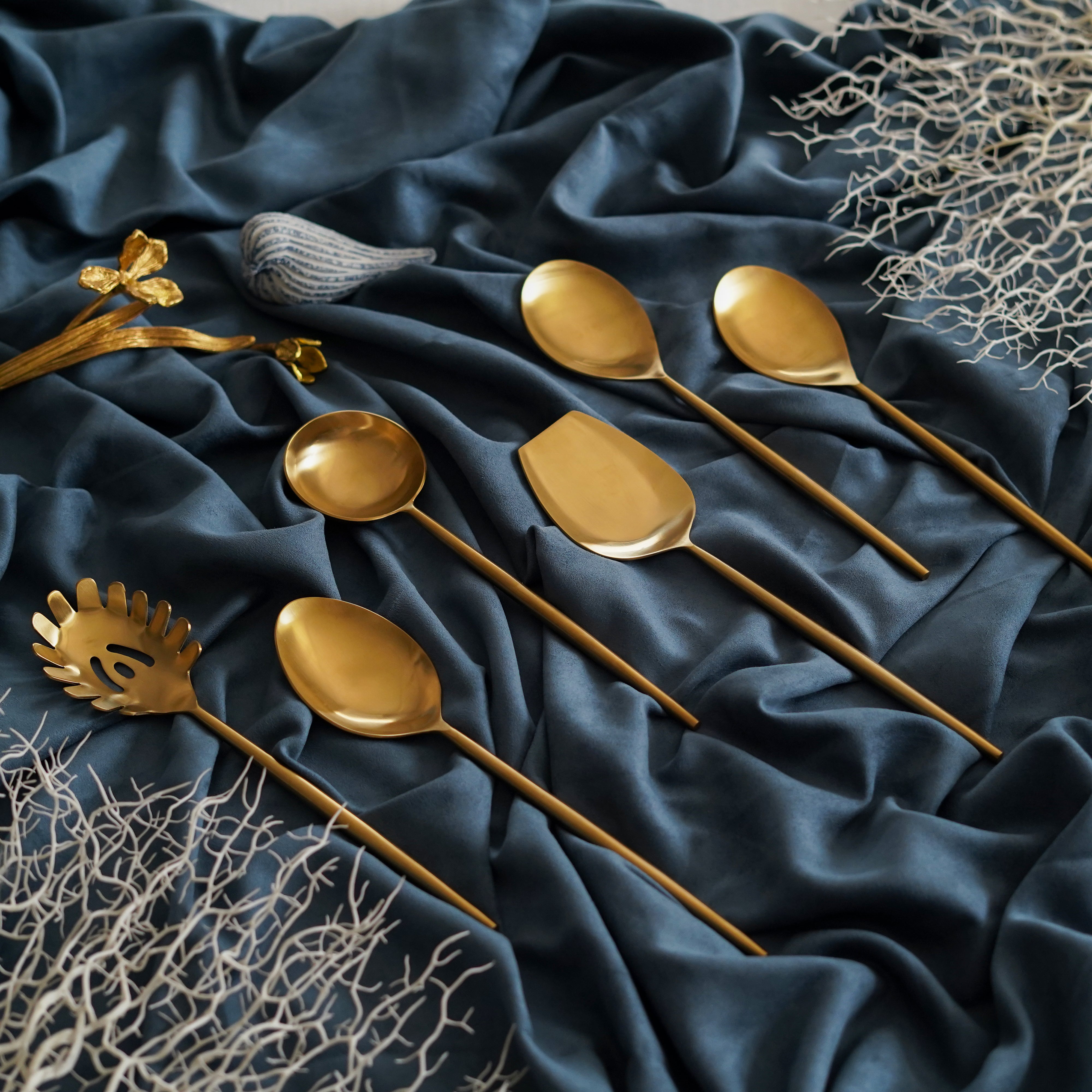 Luxe Brass-Finish 6-Piece Serving Set