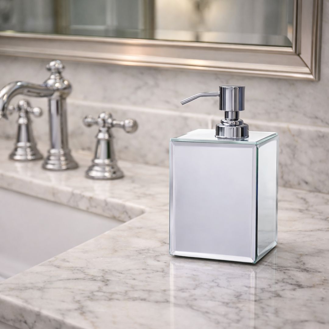 Luxe Clear Mirrored Soap Dispenser