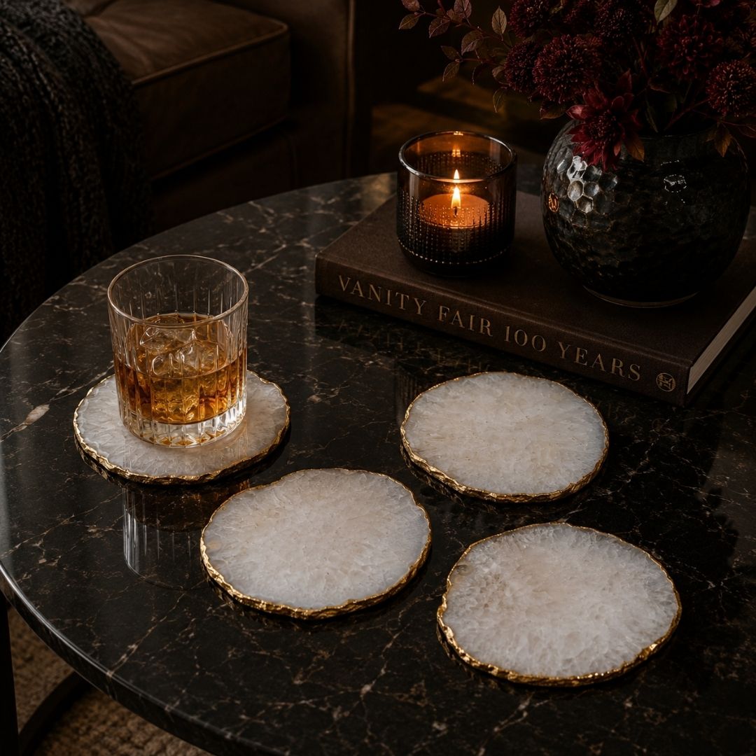 White Quartz Coaster (Set of 2)