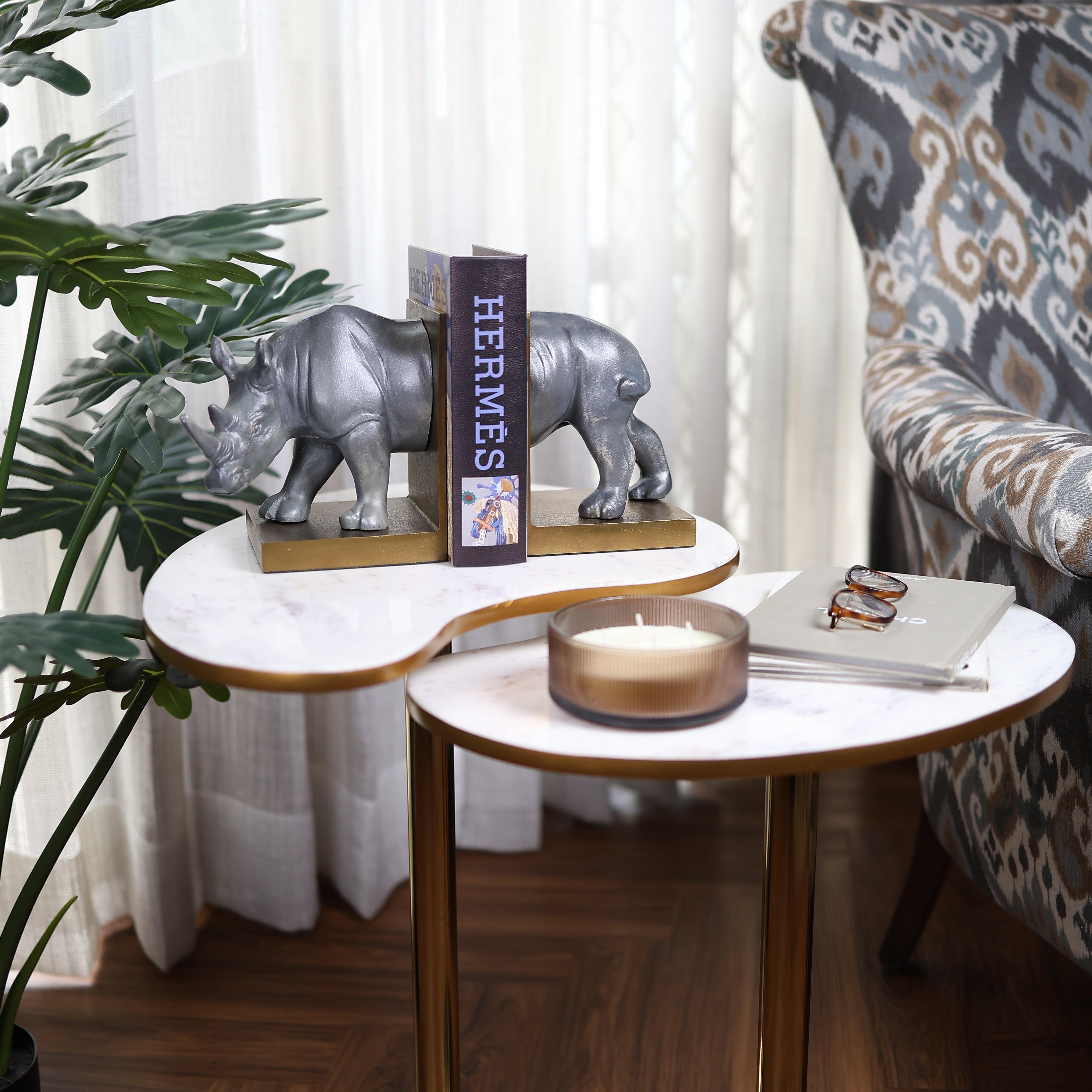 Imperial Rhino Luxe Bookends