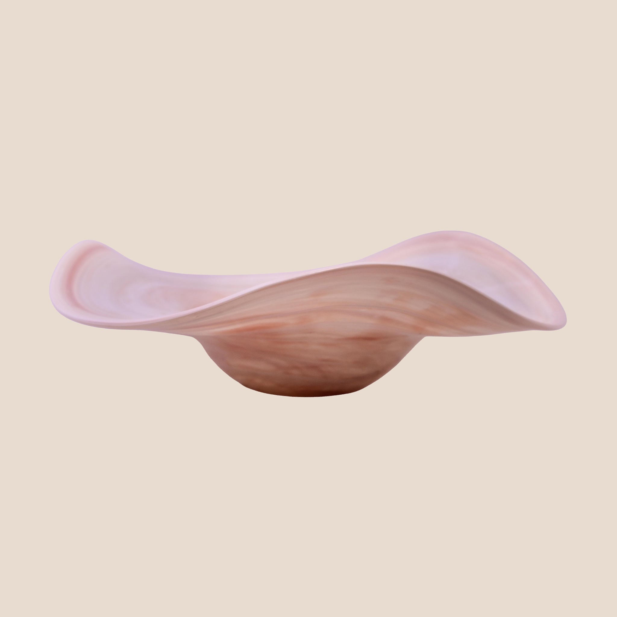 Peach Swirl Glass Decor / Platter