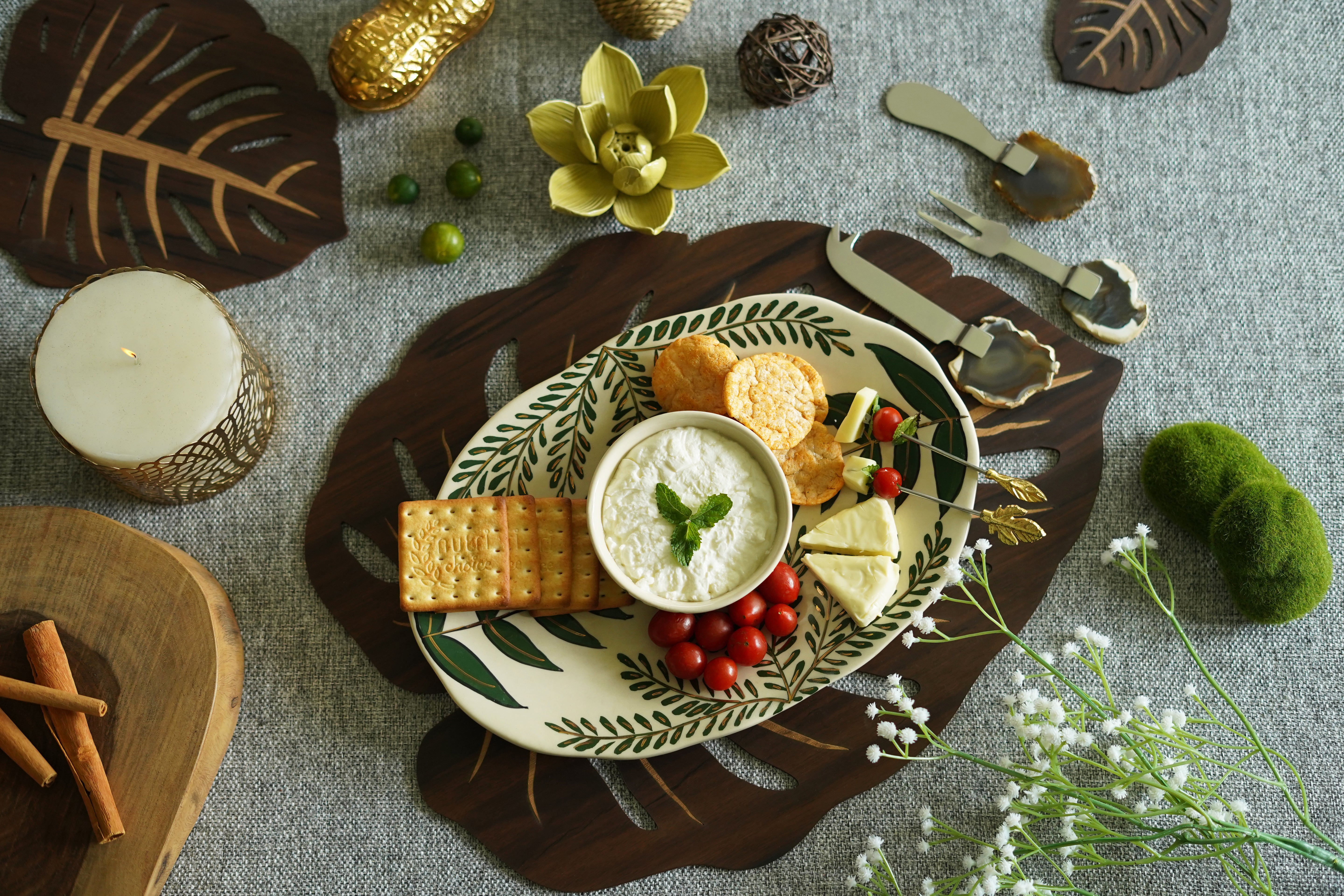The Forest Collection 24K Gold-Plated Ceramic Platter