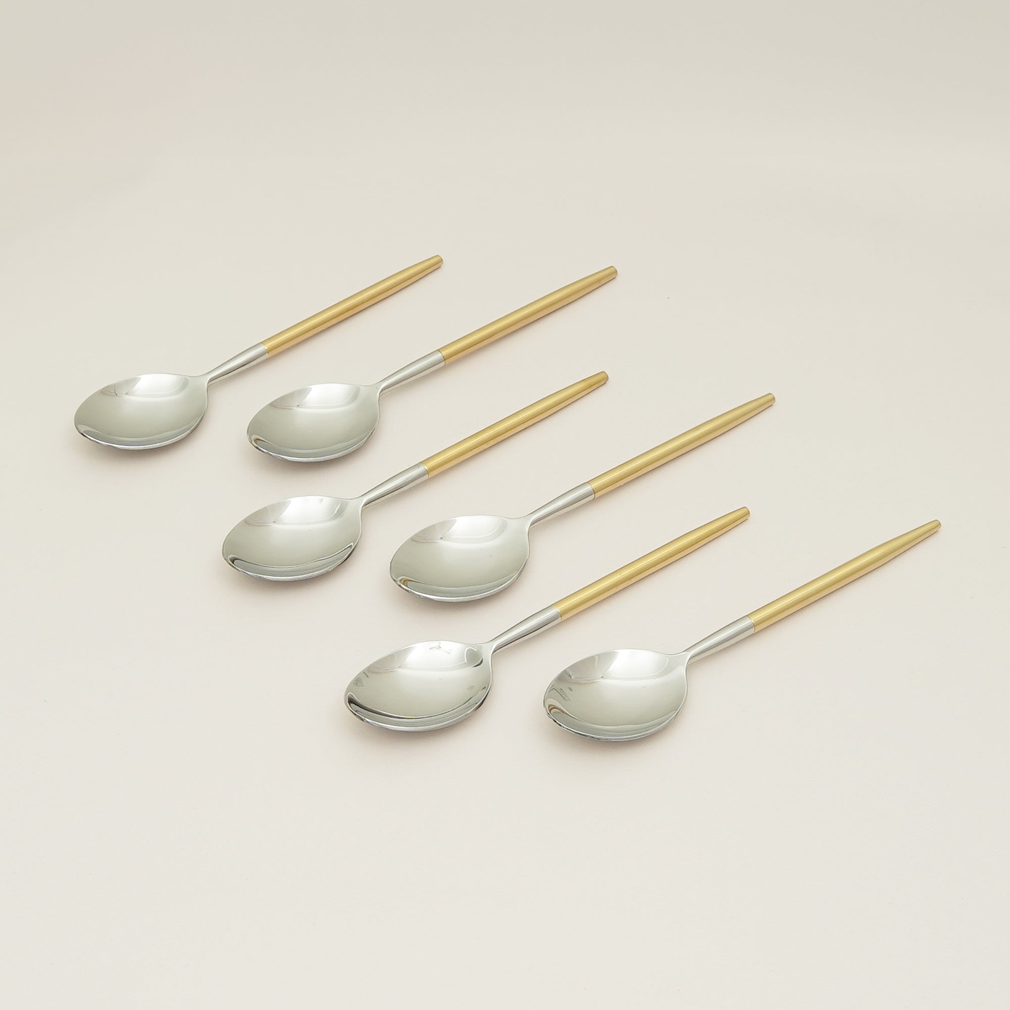 Luxe Duo-Tone Dinner Spoon Set – 6 Pieces