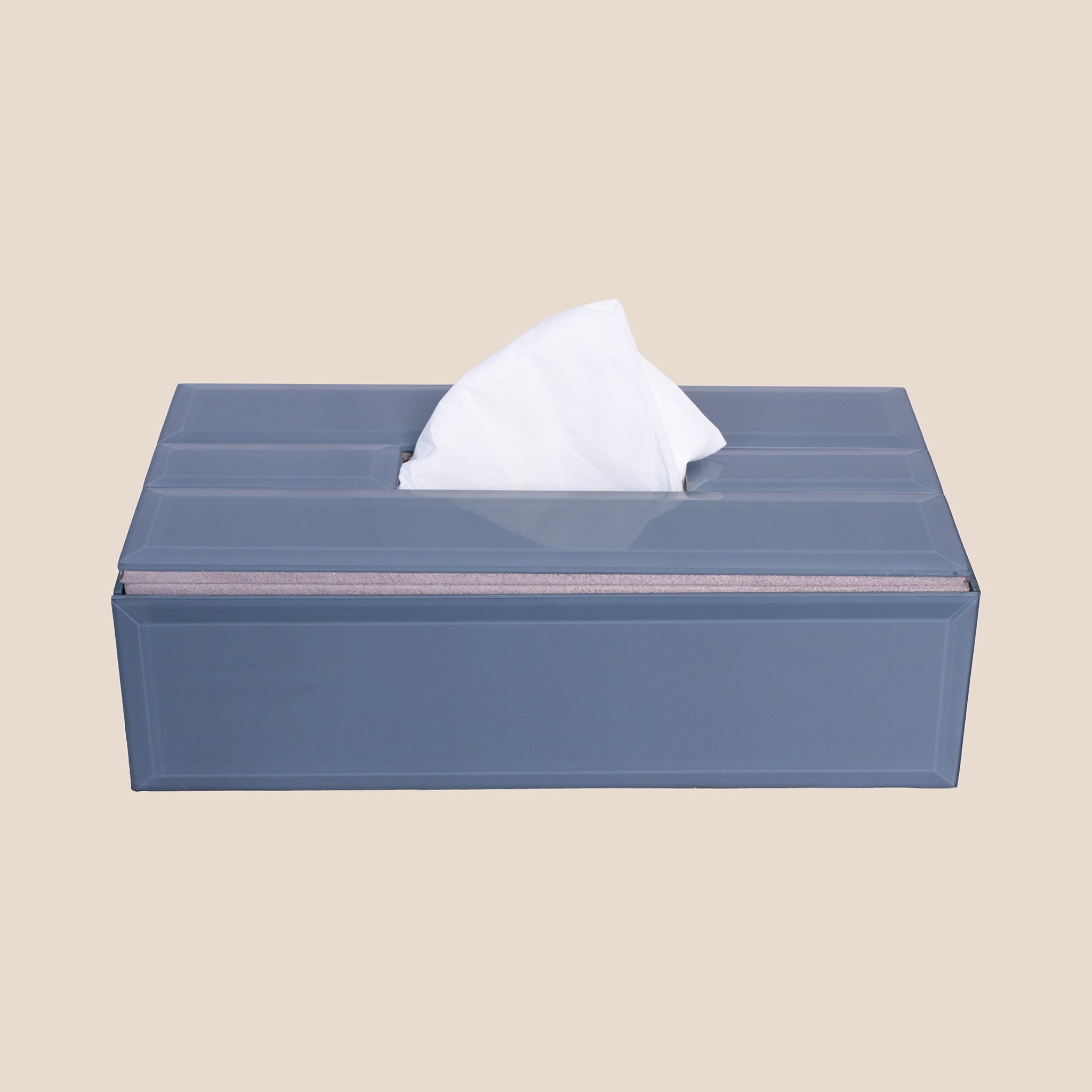 Grey Glass Tissue Box