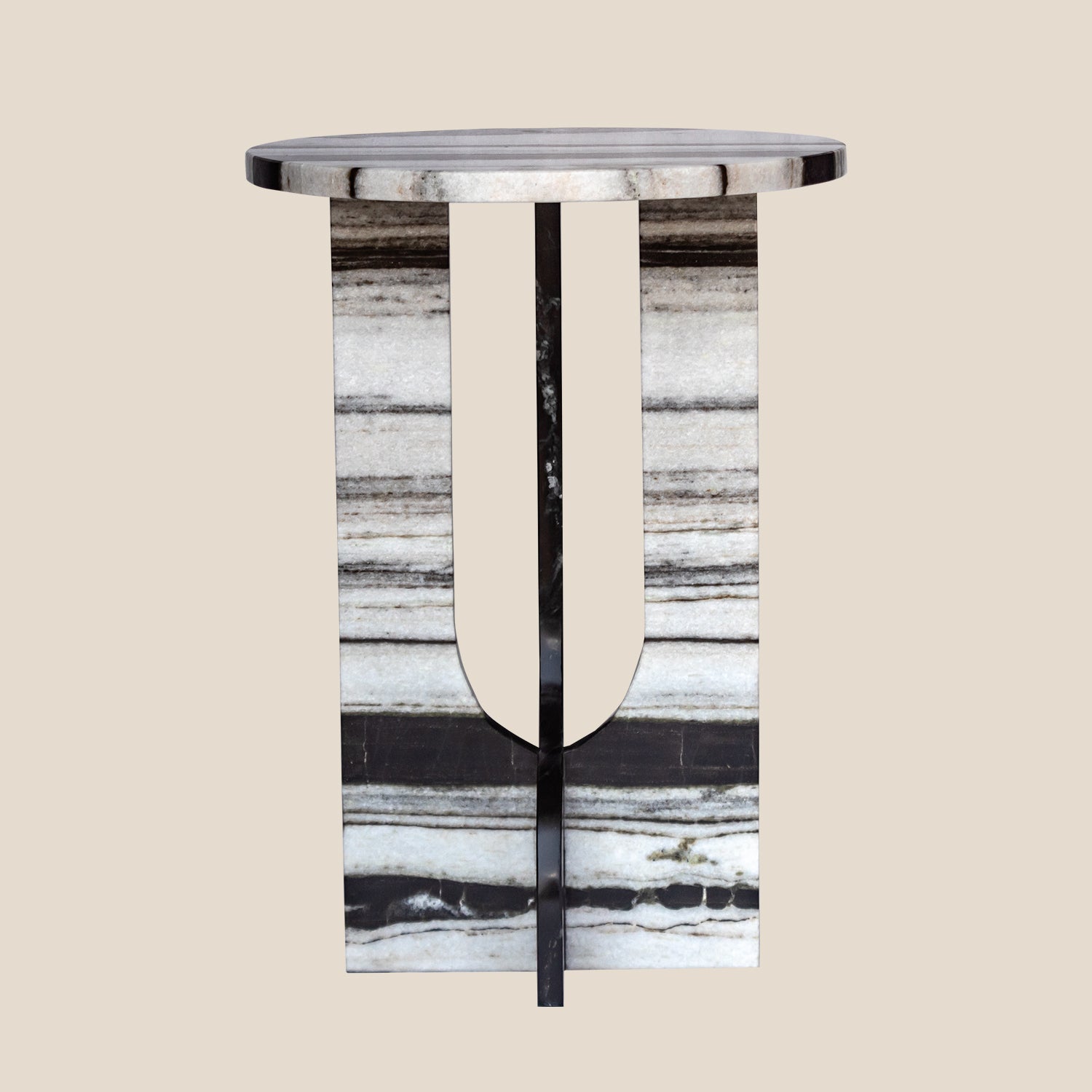 Imperial Panda Marble Accent Table