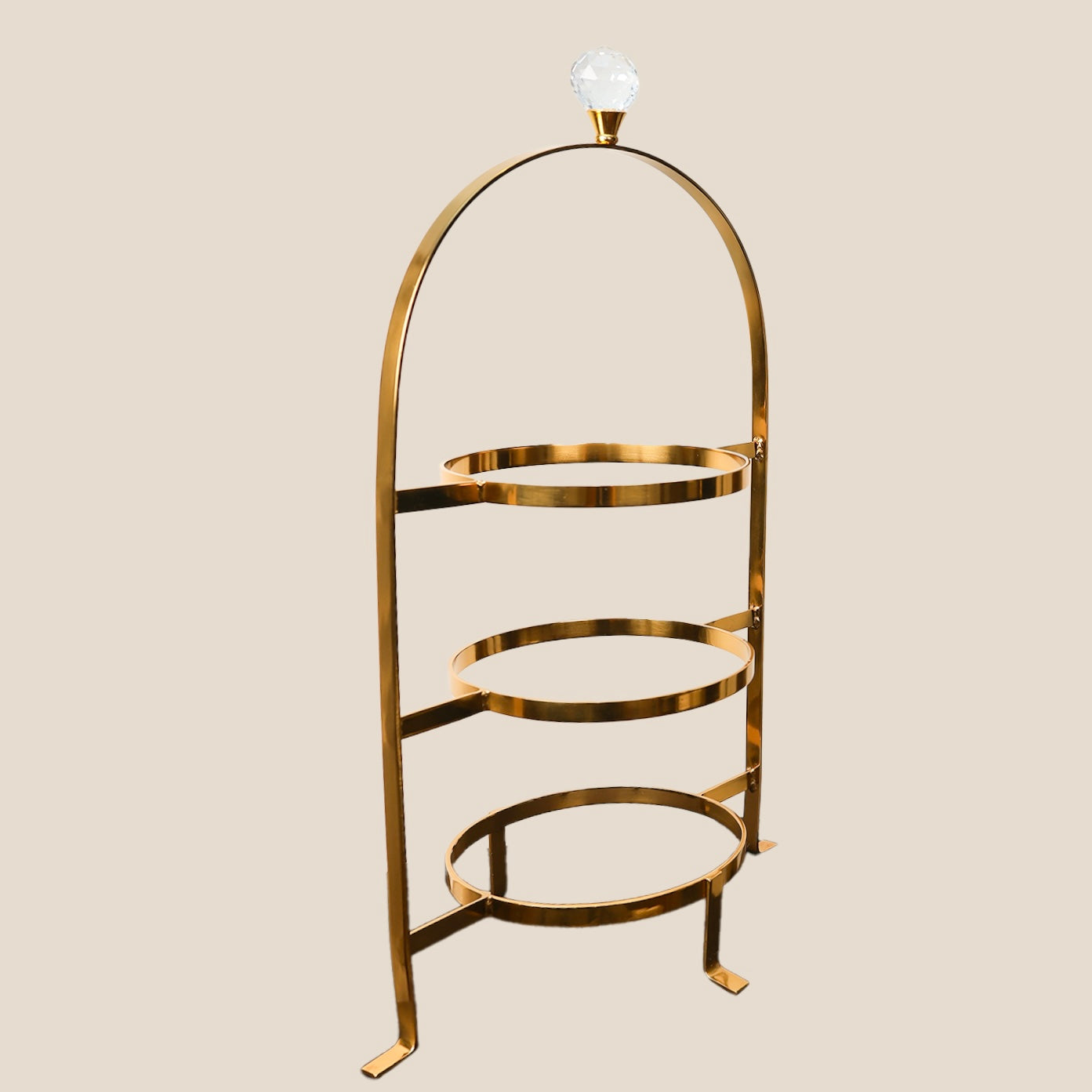 Gold Three-Tier Host Stand without plates - Large