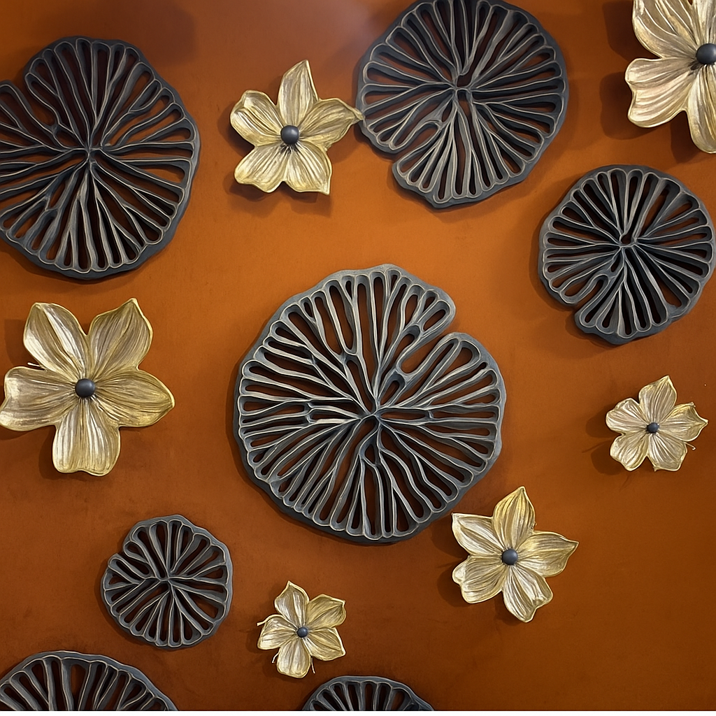 Lotus Pad Wooden Wall Art - Small