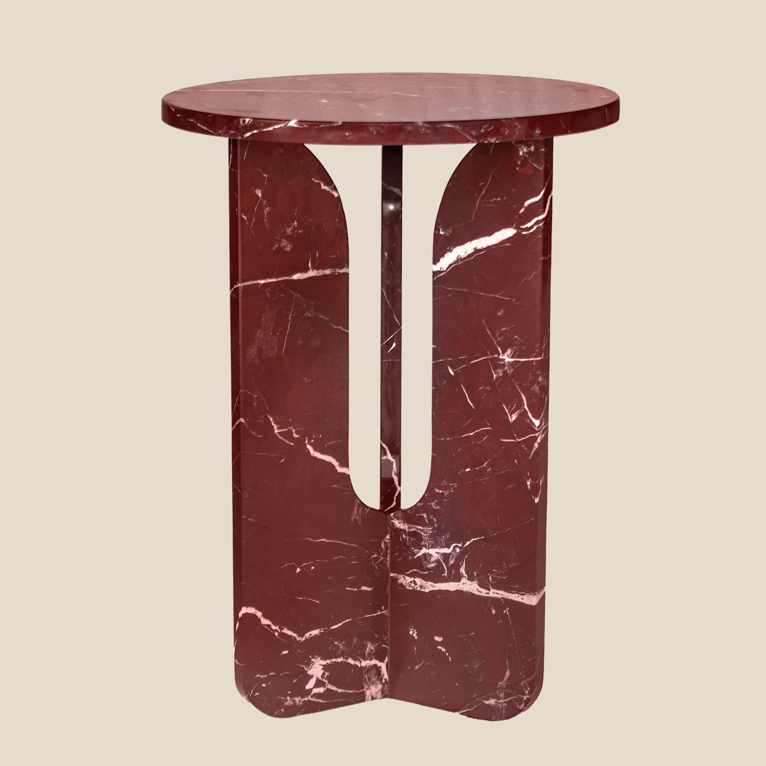 Imperial Rosso Marble Accent Table
