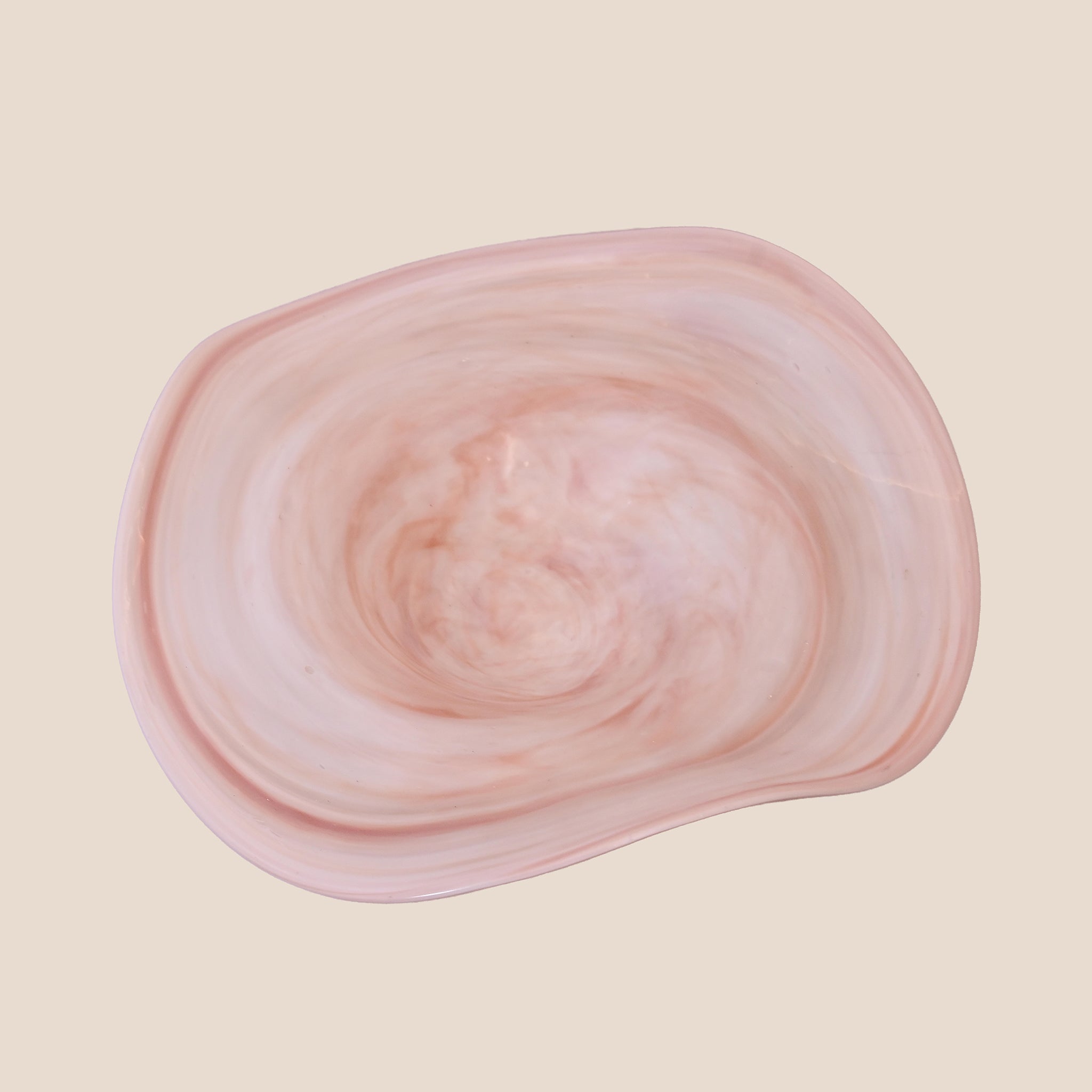 Peach Swirl Glass Decor / Platter
