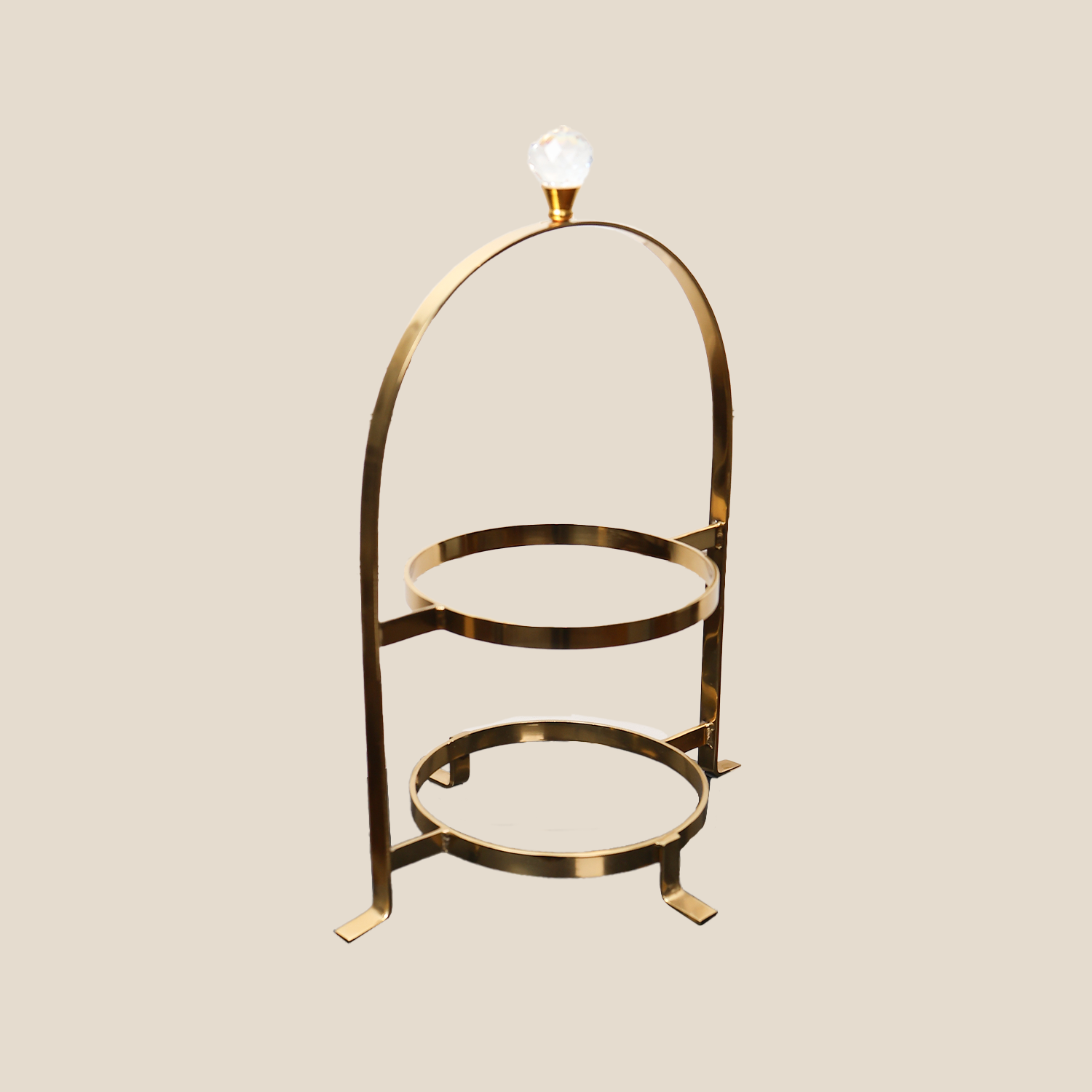 Gold Two-Tier Host Stand without plates - Small