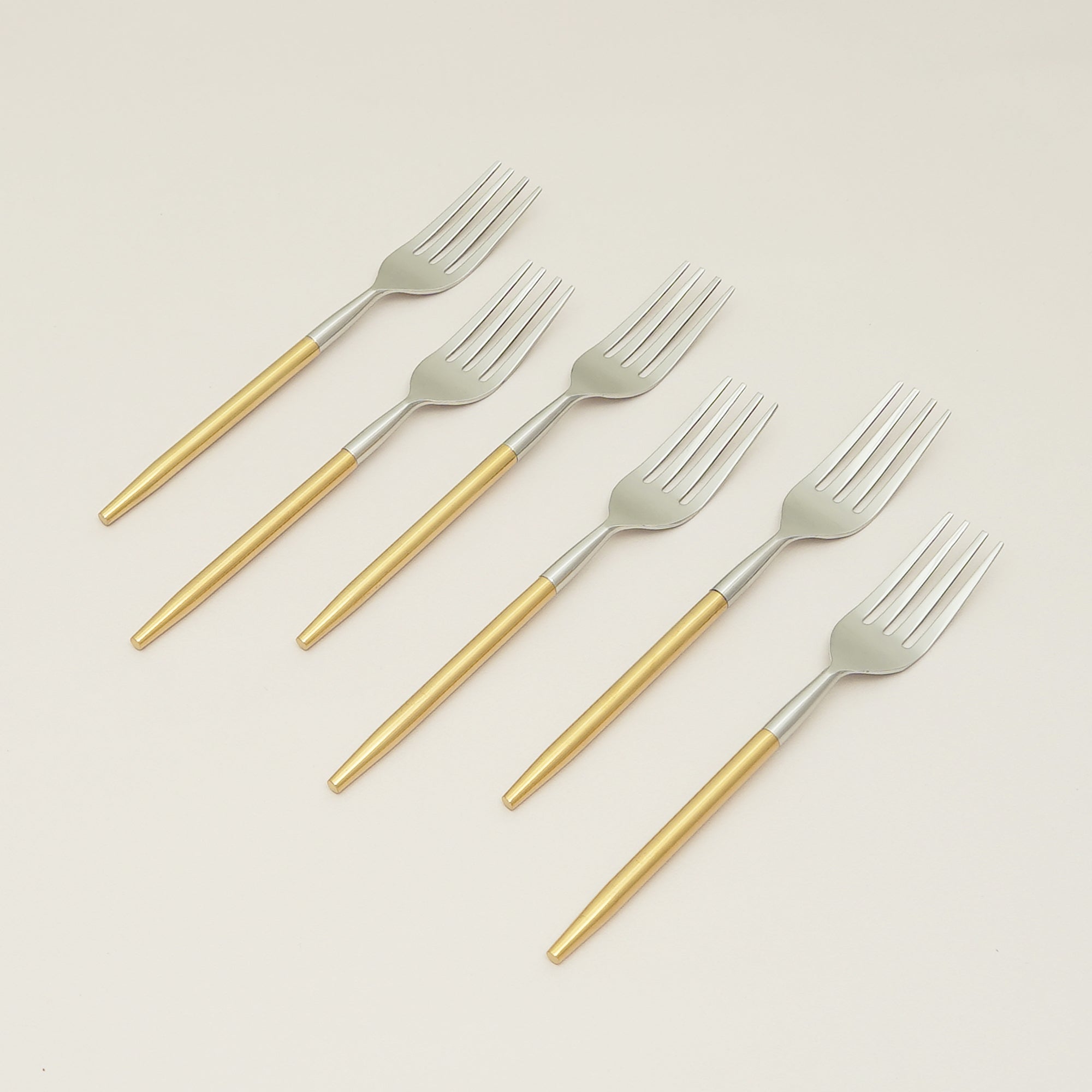 Luxe Duo-Tone Dinner Fork Set – 6 Pieces
