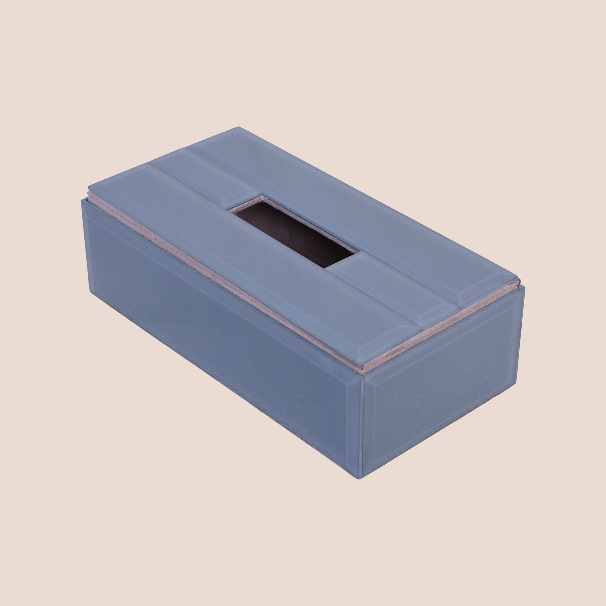 Grey Glass Tissue Box