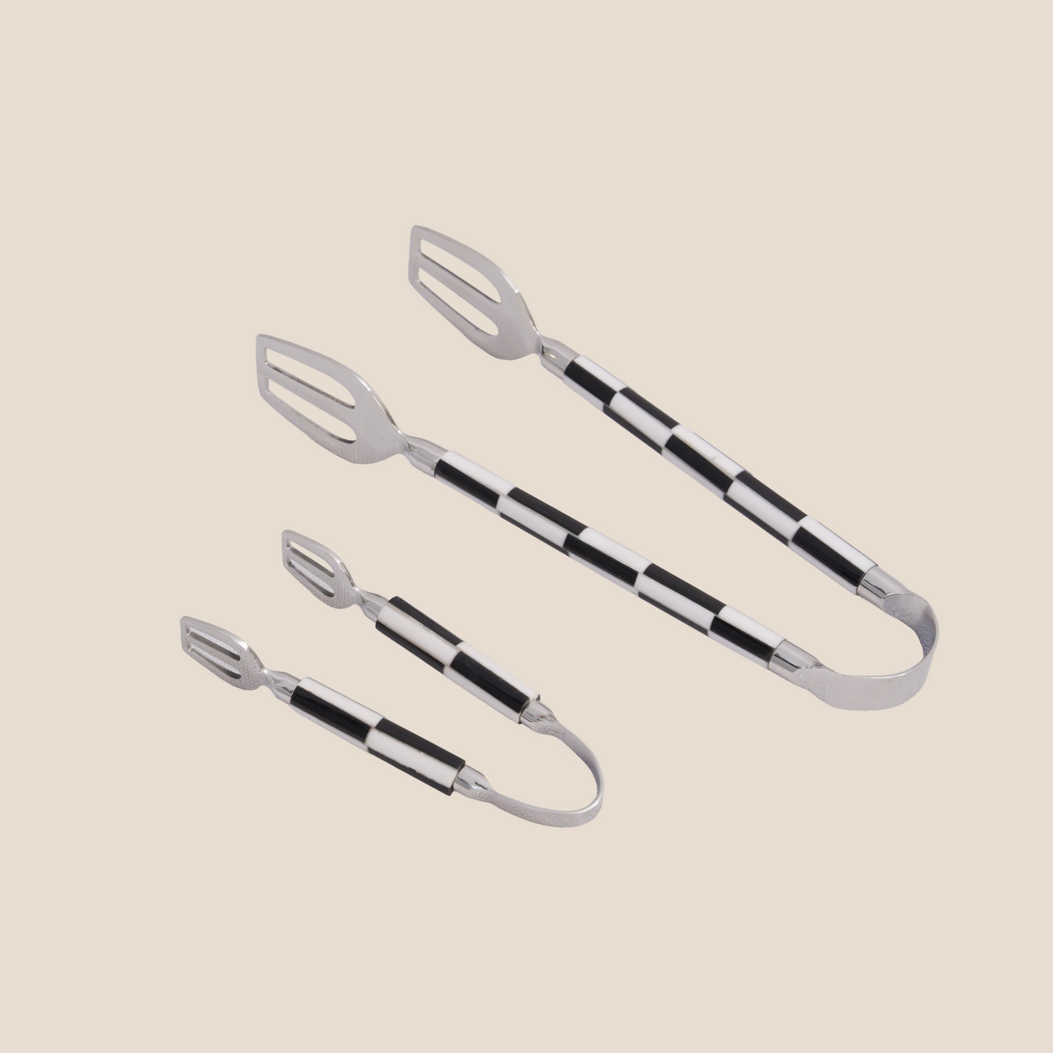 Monochrom Check Inlay Tong Nickel - Large