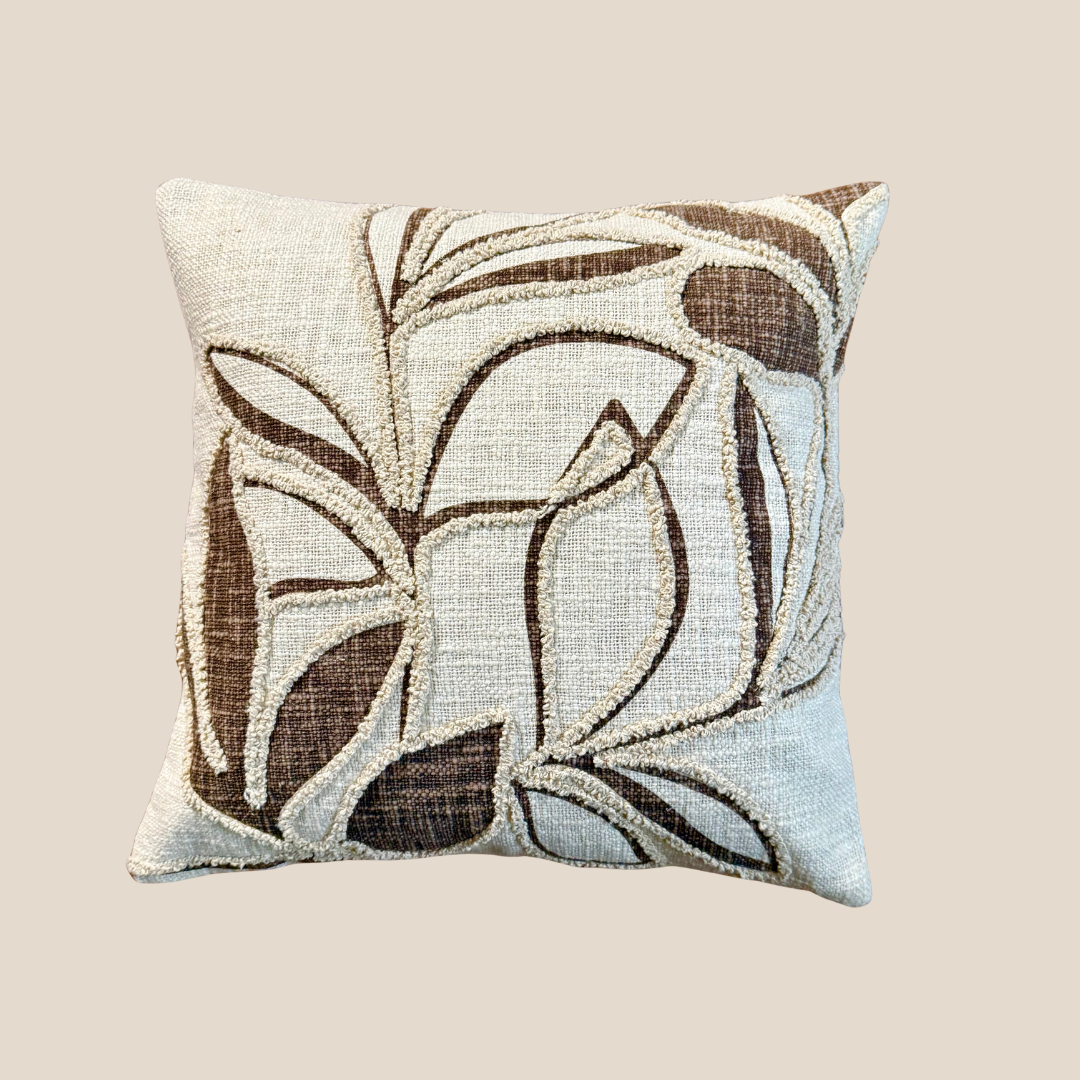 Foilage Stduy Cushion - Mocha