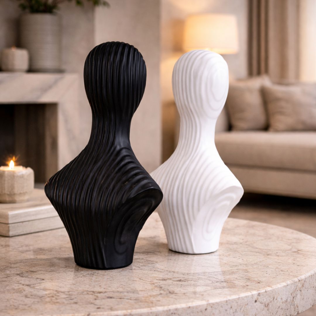Textured Bust Sculpture - Black