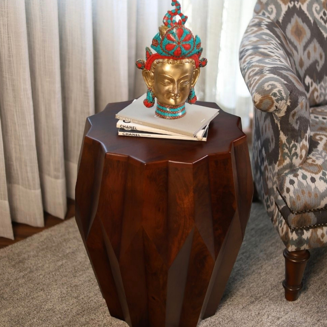 Nia Walnut Facet Table