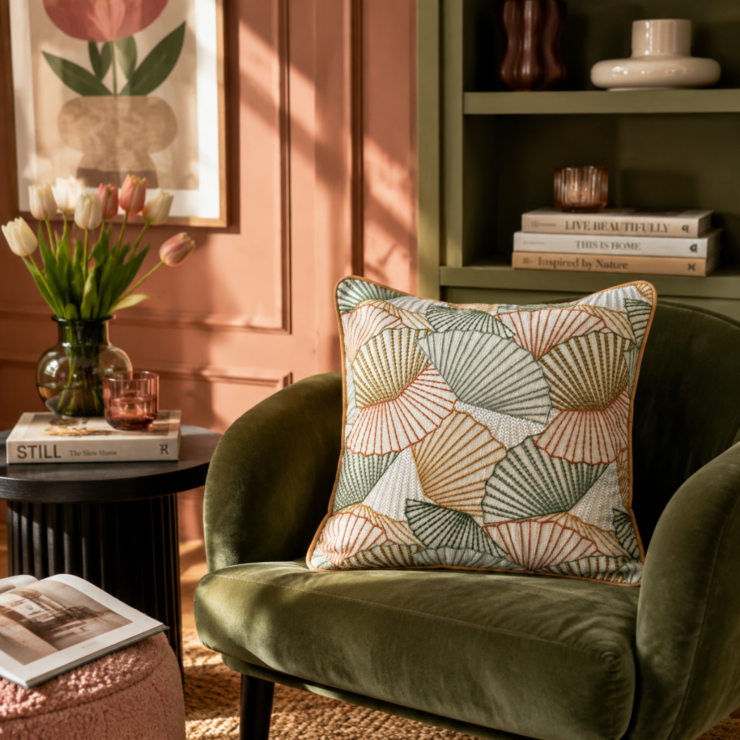 Verdant Fan Cushion Cover