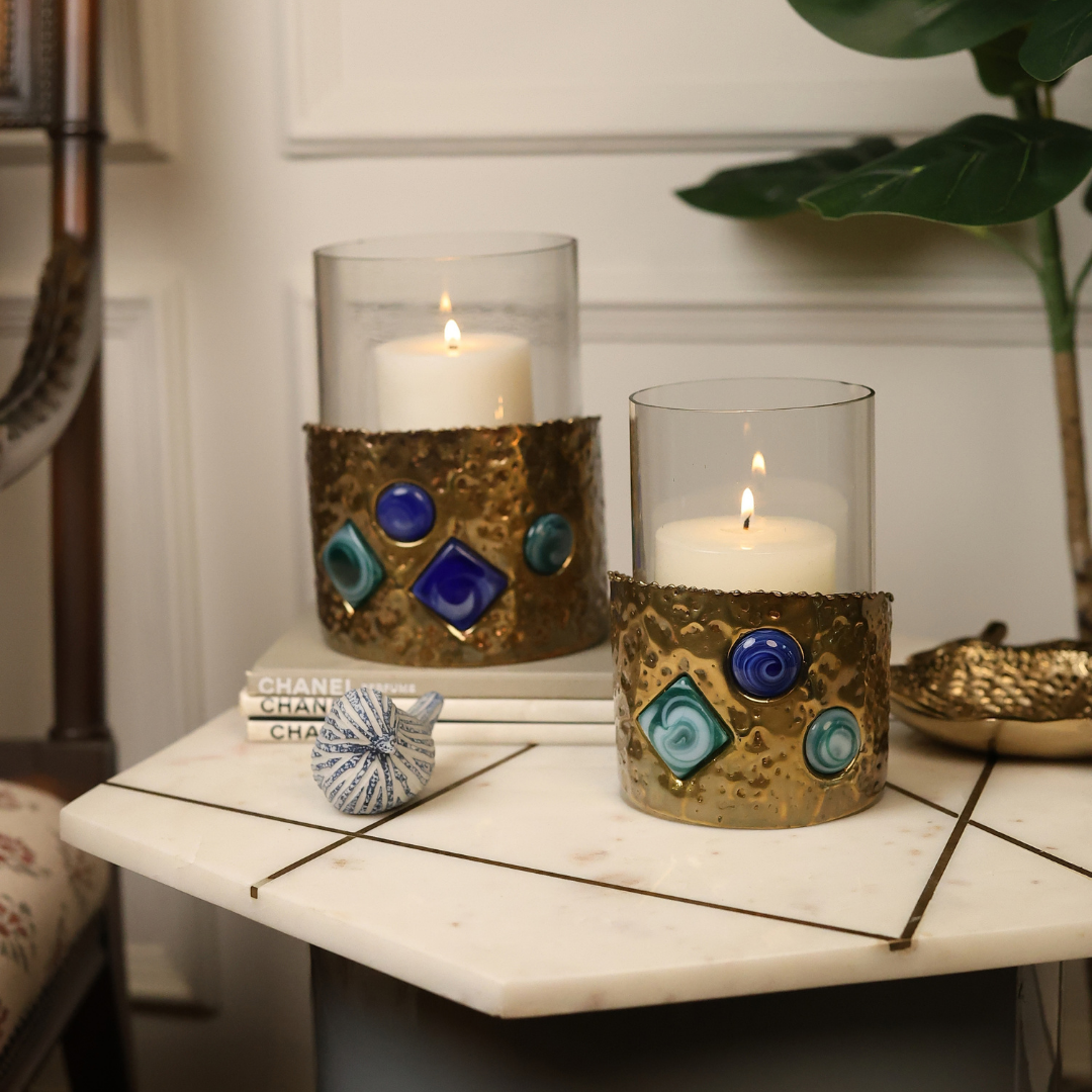 Jewel Glow Candle Stand Pair