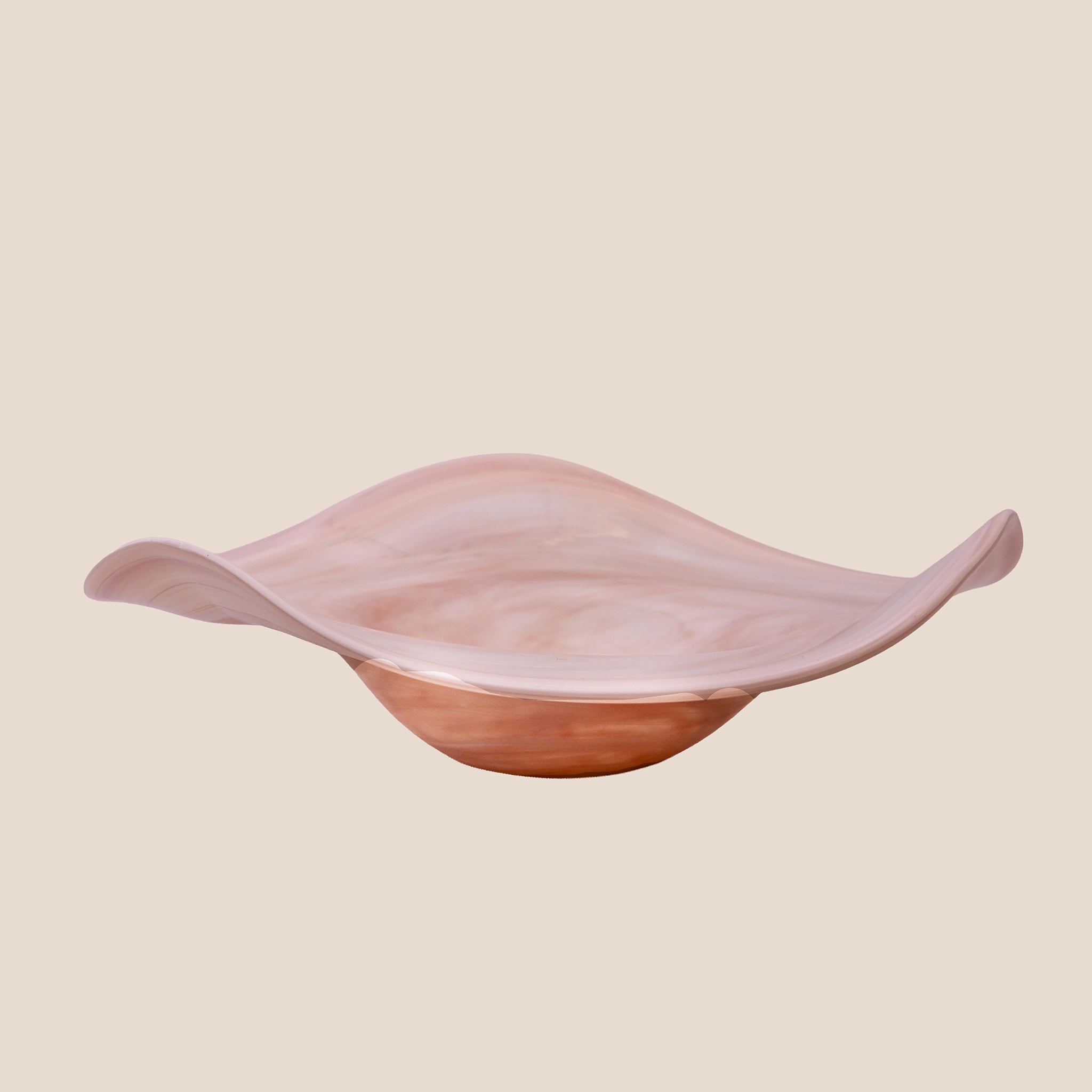 Peach Swirl Glass Decor / Platter