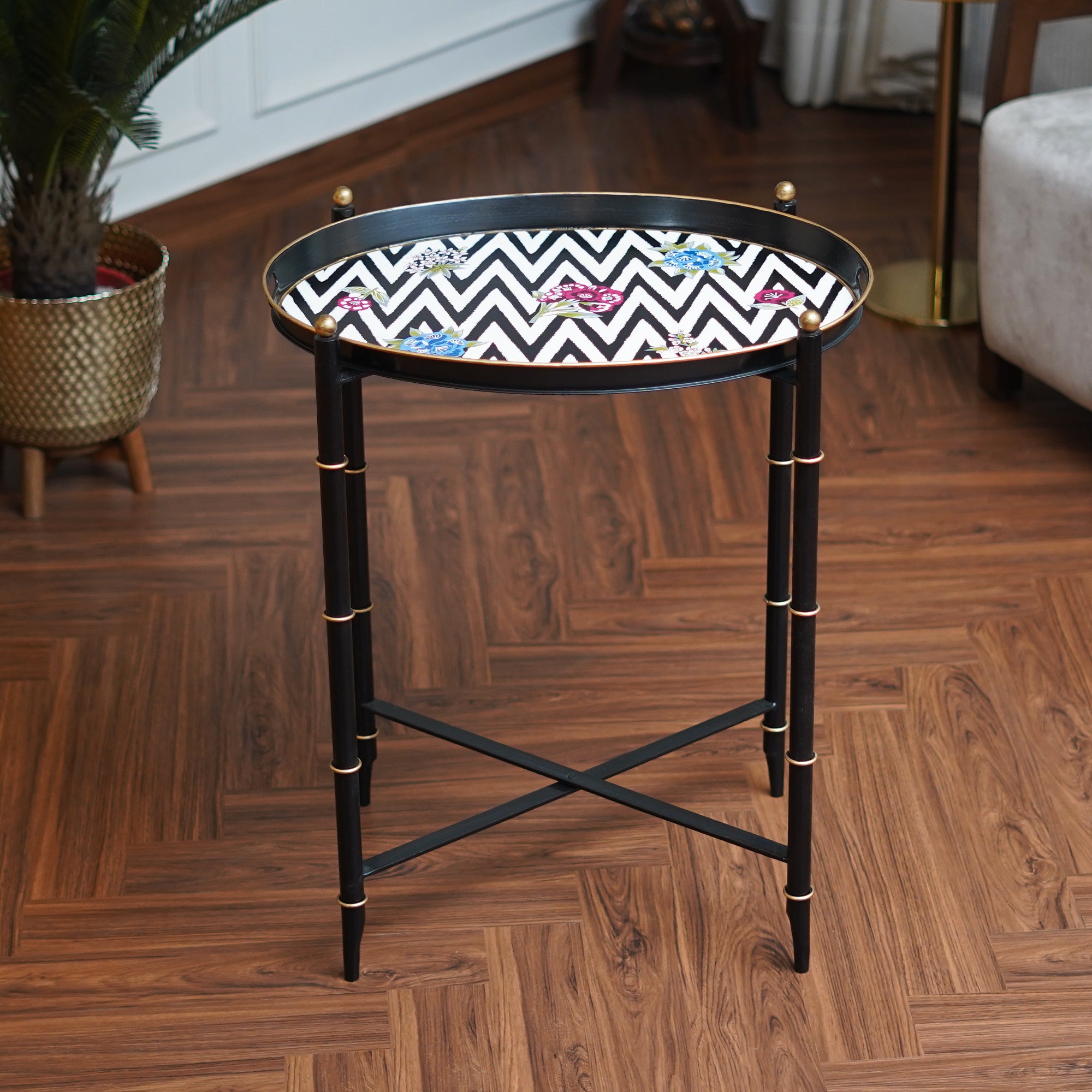 Chevron Bloom Butler Table - Large