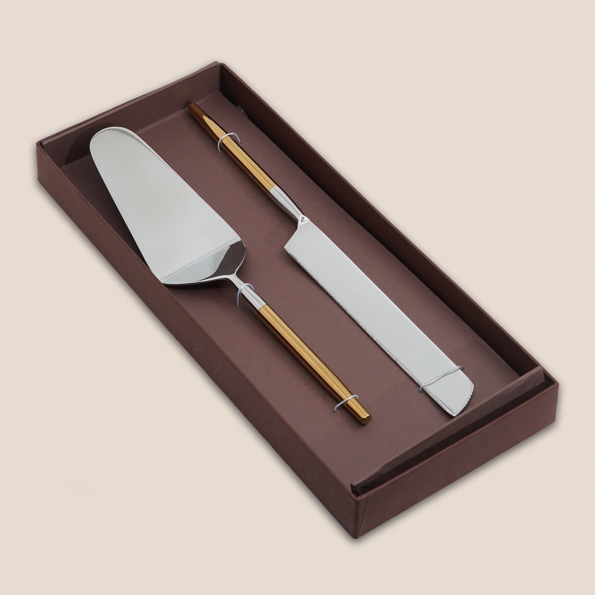 Luxe Duo-Tone Cake Server Set – 2 Pieces