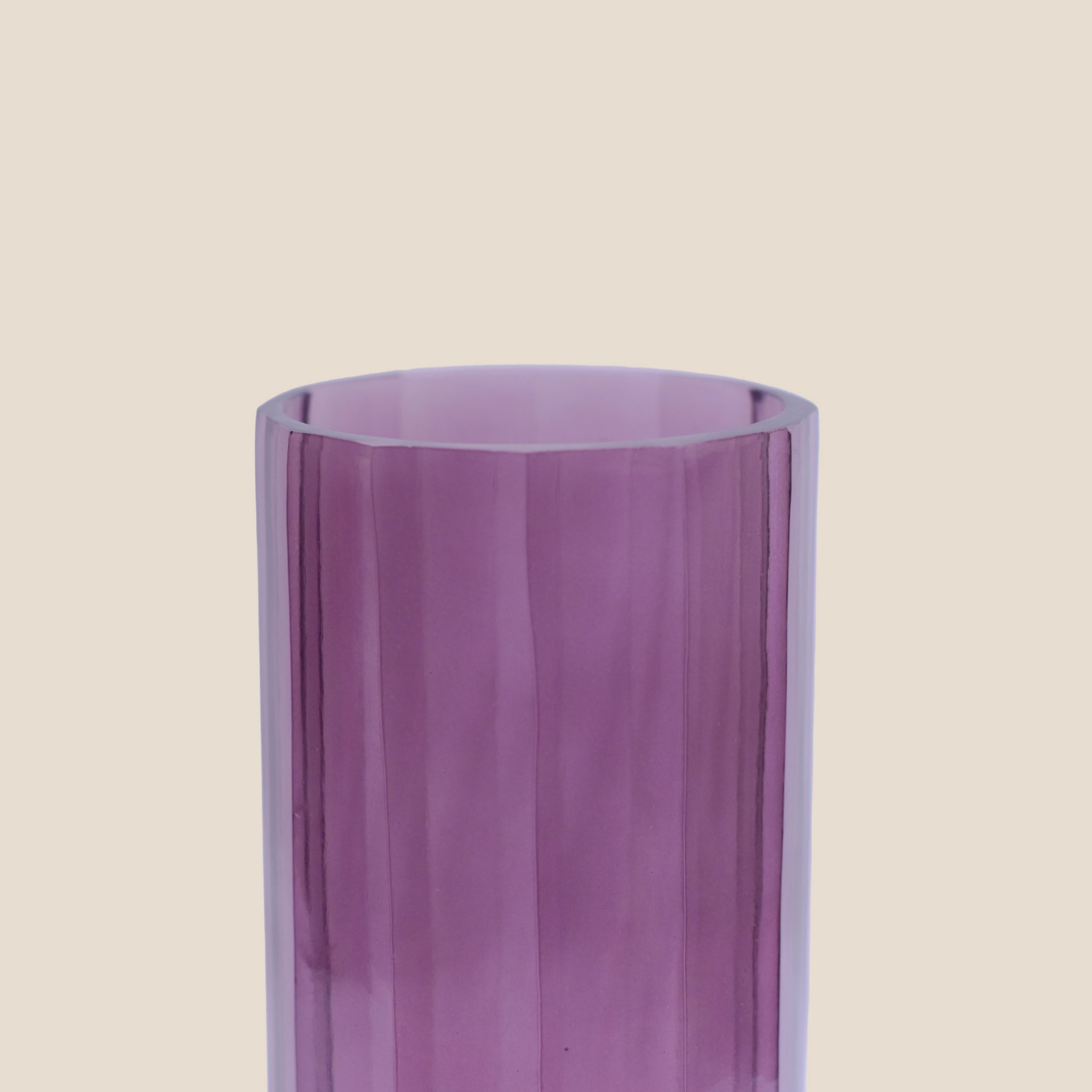 Fluted Prism candle Stand Pair - Plum