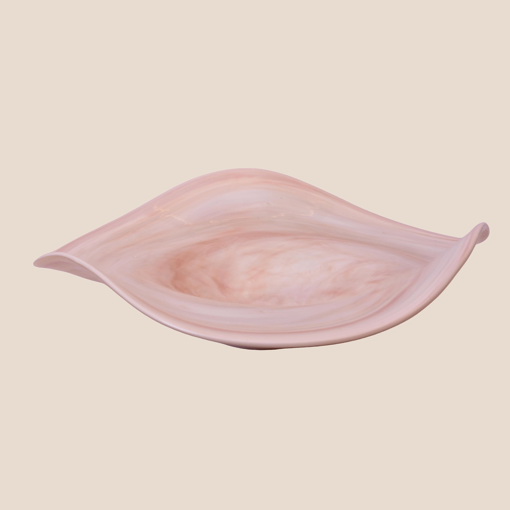 Peach Swirl Glass Decor / Platter